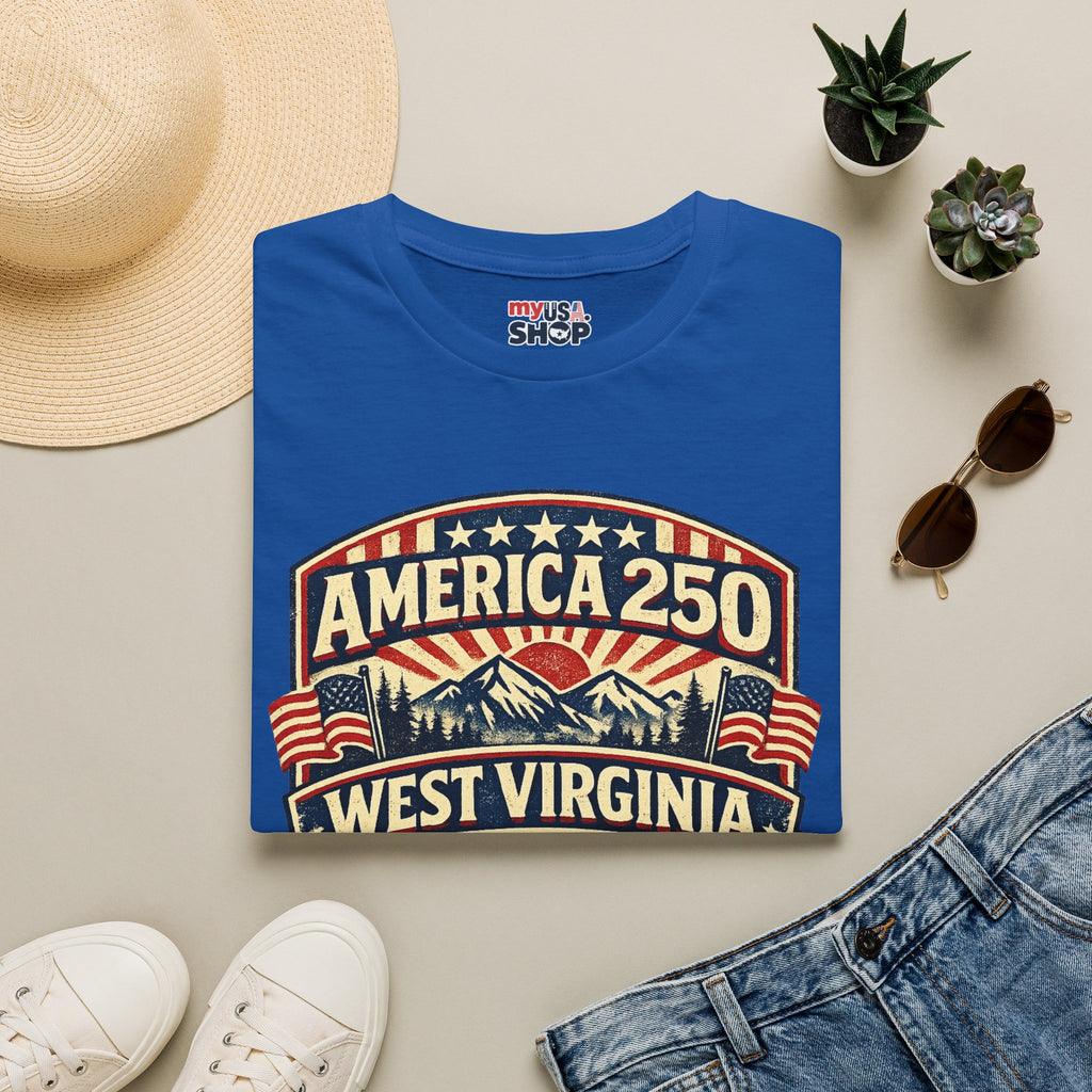 America 250 West Virginia T-Shirt — 250 Years of Freedom 1776–2026 Celebration Tee