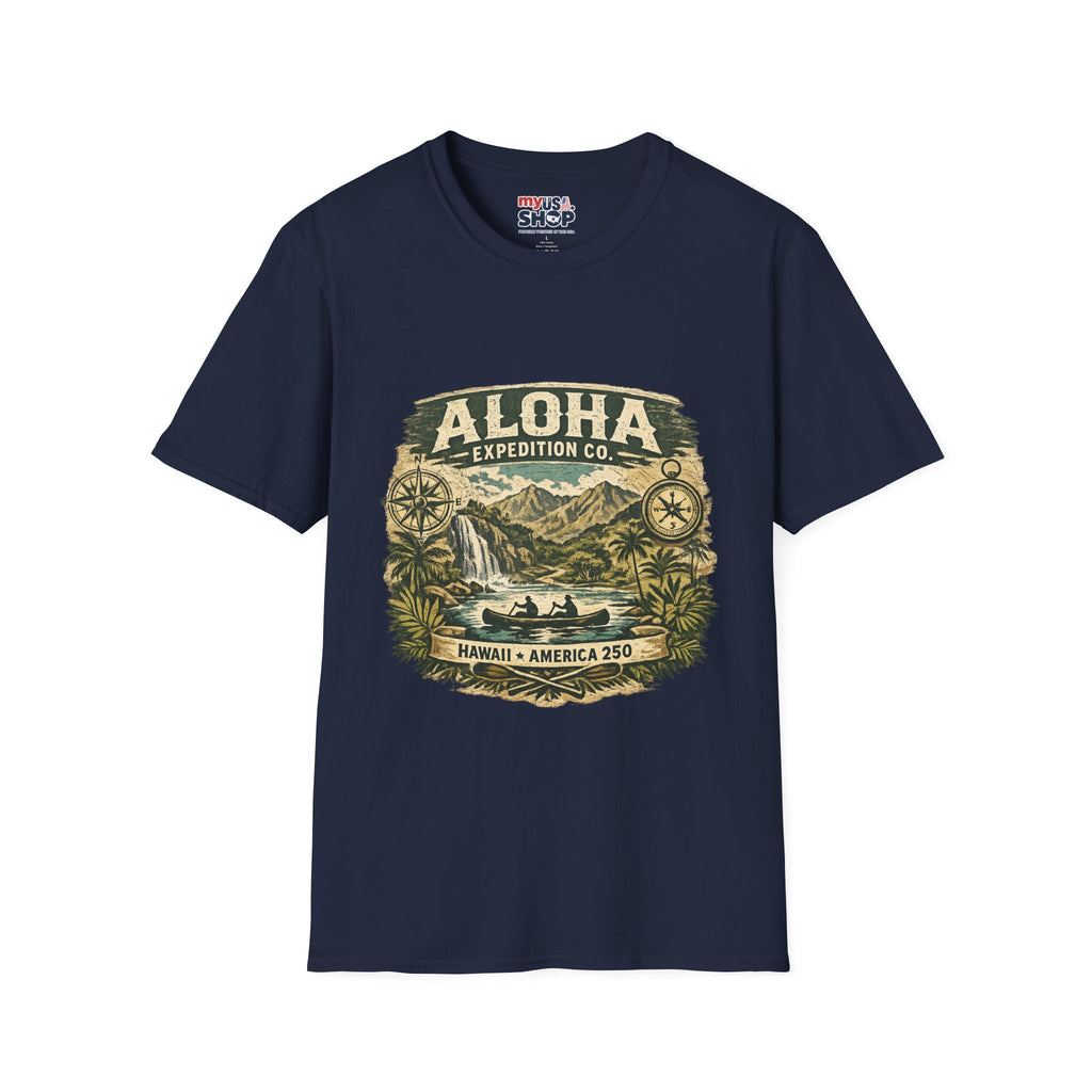 America 250 Hawaii Aloha Expedition T-Shirt — Vintage Hawaiian Adventure Tee