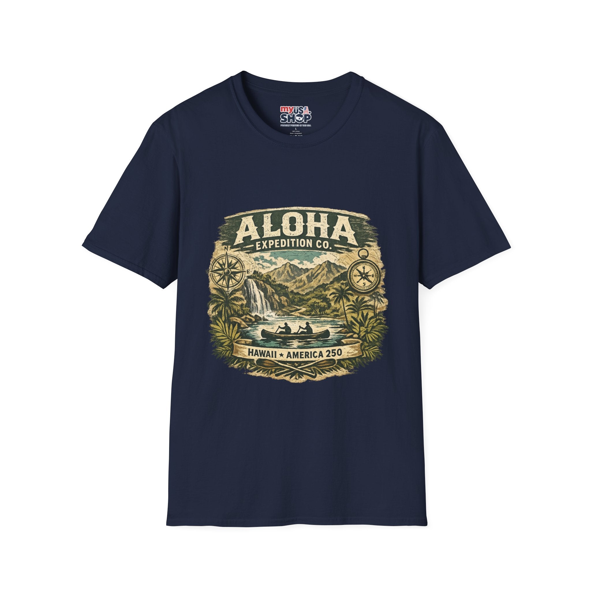 America 250 Hawaii Aloha Expedition T-Shirt — Vintage Hawaiian Adventure Tee