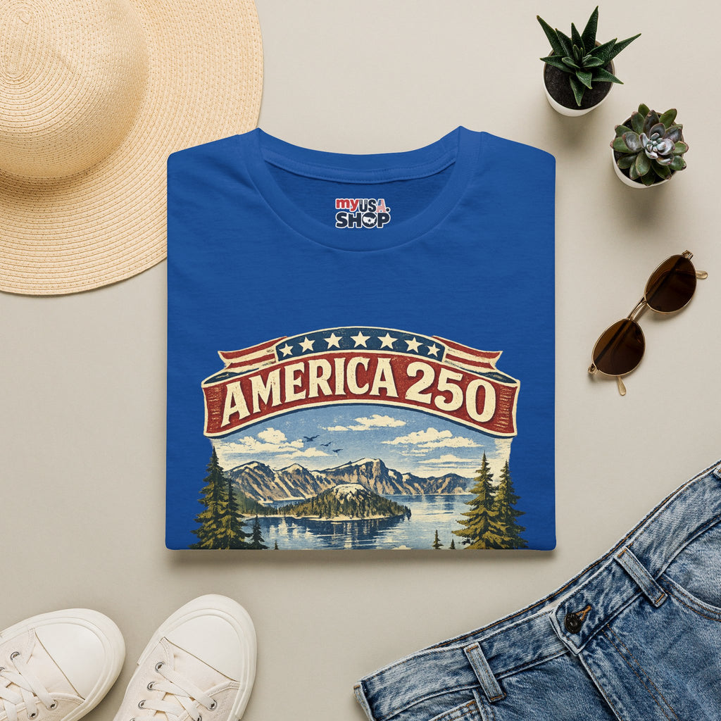 America 250 X Oregon Shirt — Explore The Wild Adventure Graphic Tee