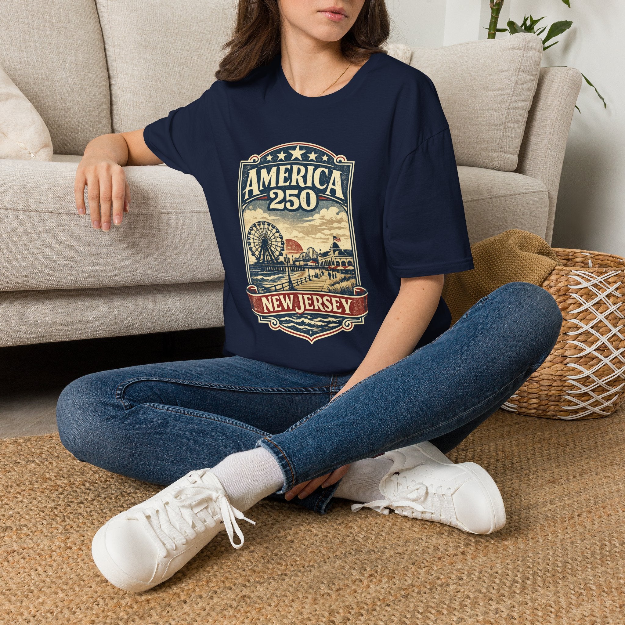 America 250 New Jersey Vintage Patriotic Graphic
