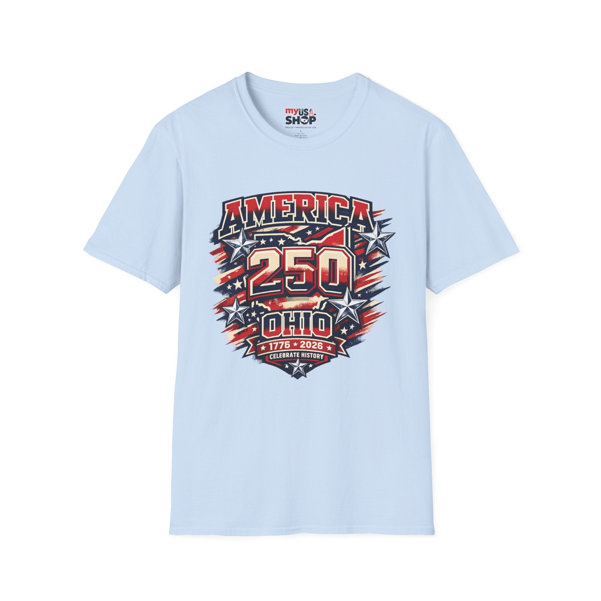 America 250 – Ohio Celebrating History Patriotic Vintage Tee Design
