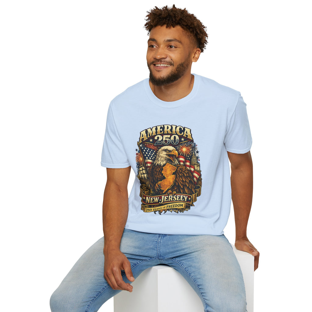 America 250 Eagle T‑Shirt — New Jersey Patriotic Tee