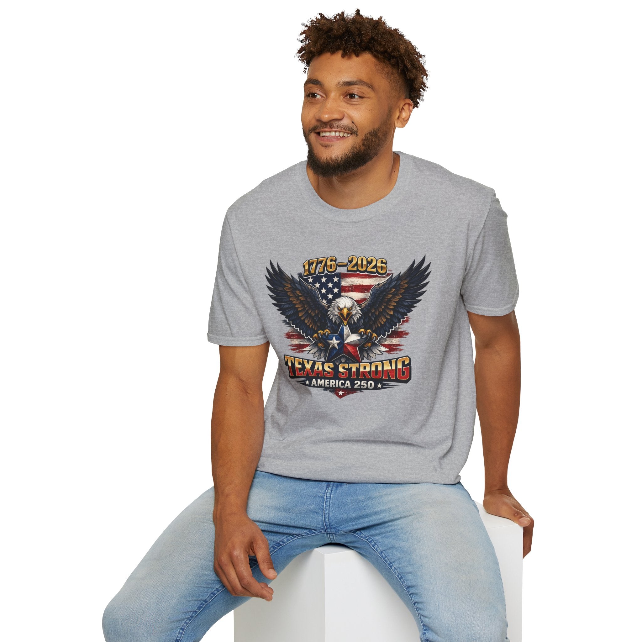 America 250 Texas Shirt — Texas Strong Patriotic Eagle Graphic Tee