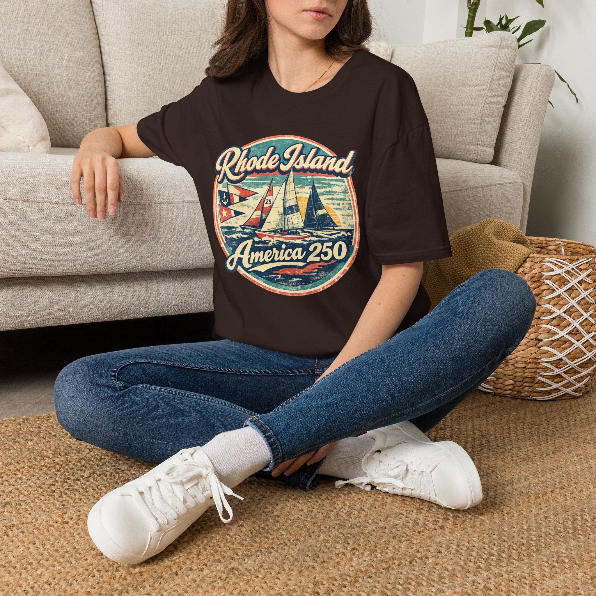 Rhode Island America 250 Shirt — Vintage Sailing Regatta Graphic Tee