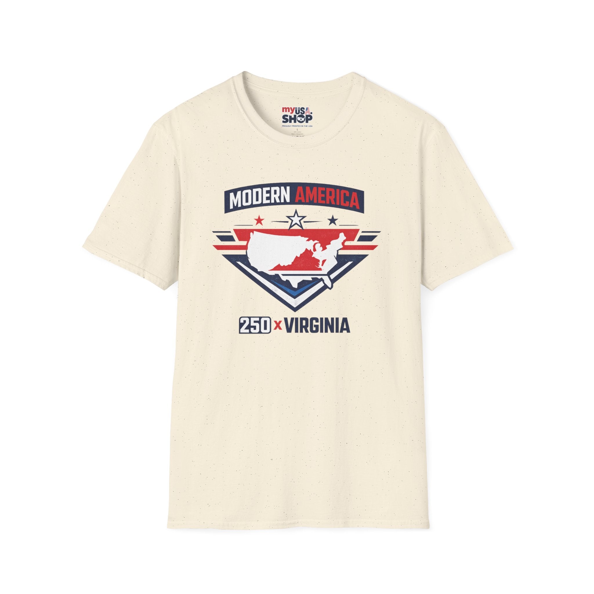 America 250 Modern America Virginia T-Shirt — Retro State Map Patriotic Tee