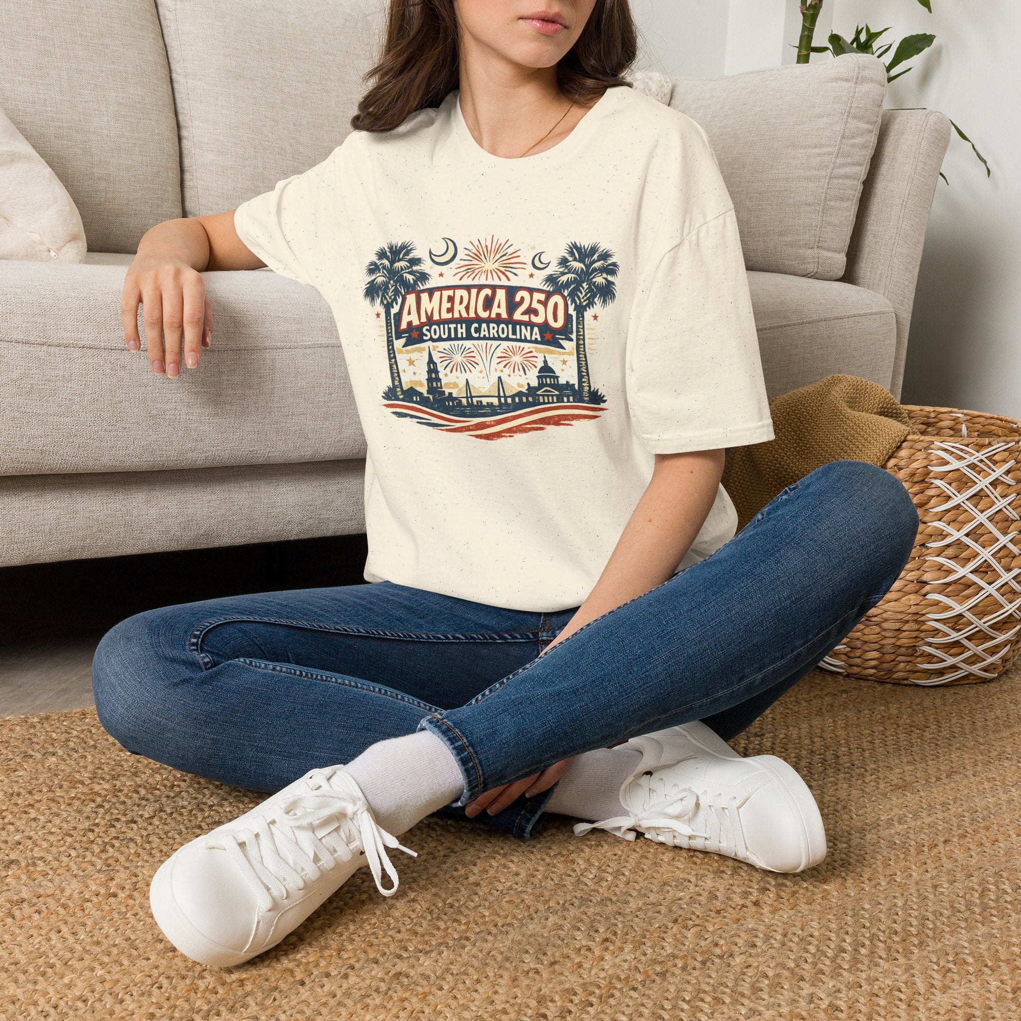 America 250 South Carolina T-Shirt — Palmetto Fireworks Celebration Tee