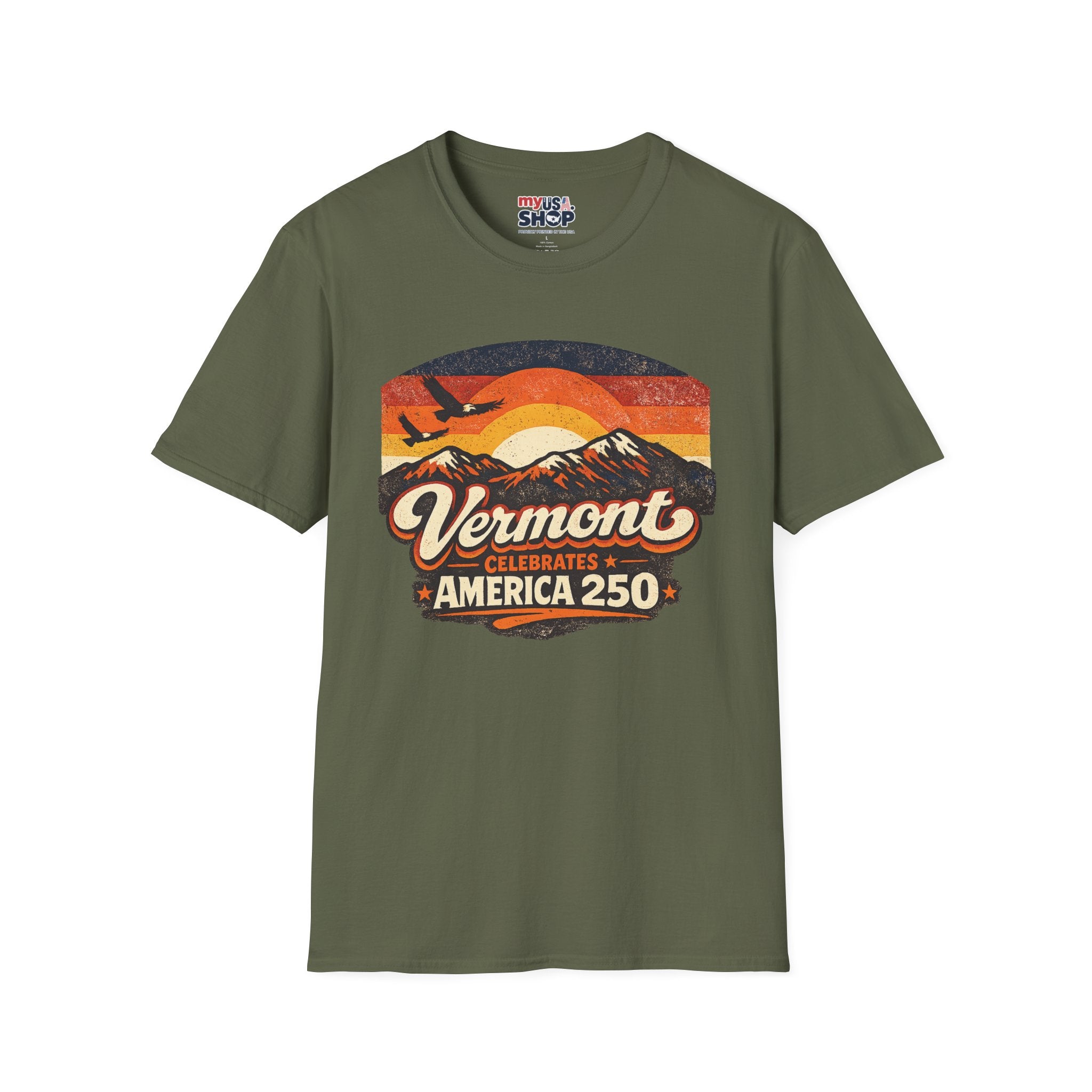 America 250 – Vermont Eagle Mountain Sunset Vintage Tee Design