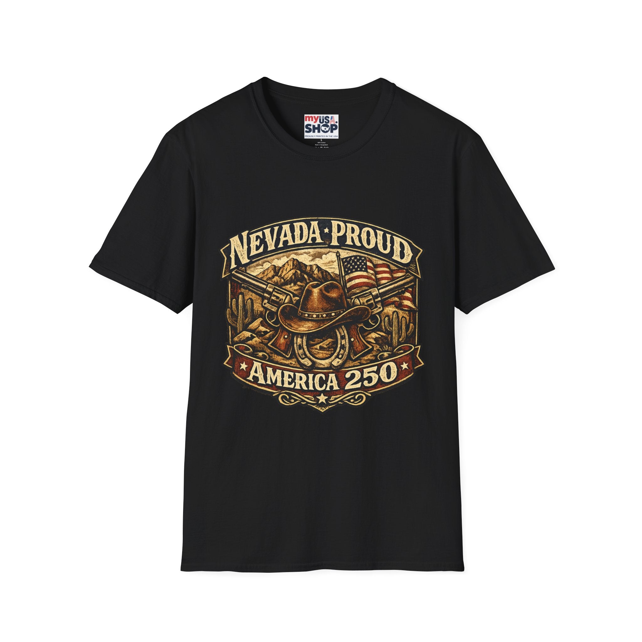 America 250 Nevada Proud T-Shirt — Vintage American Western Design