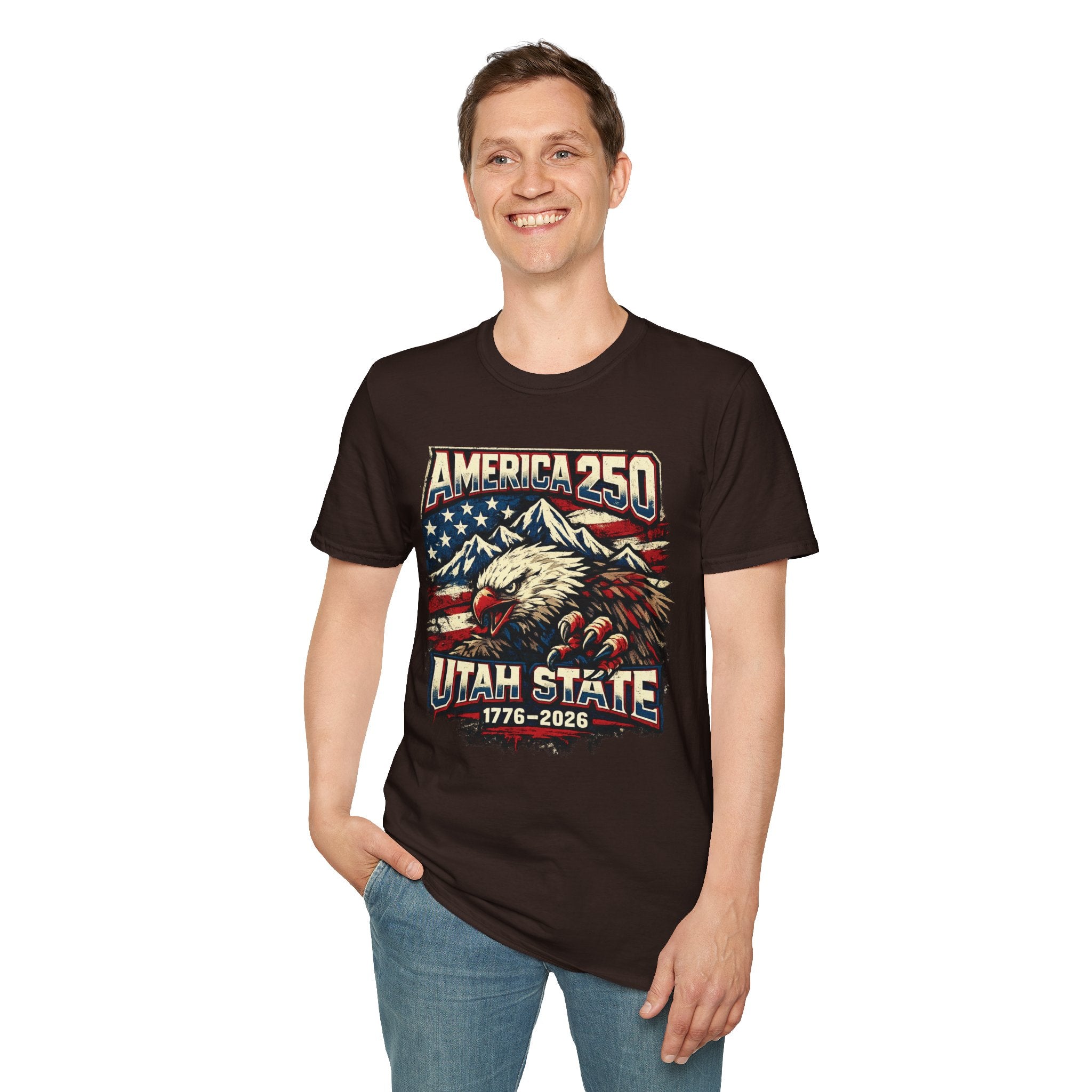 America 250 Utah State T-Shirt — Patriotic Eagle Mountain Graphic Tee