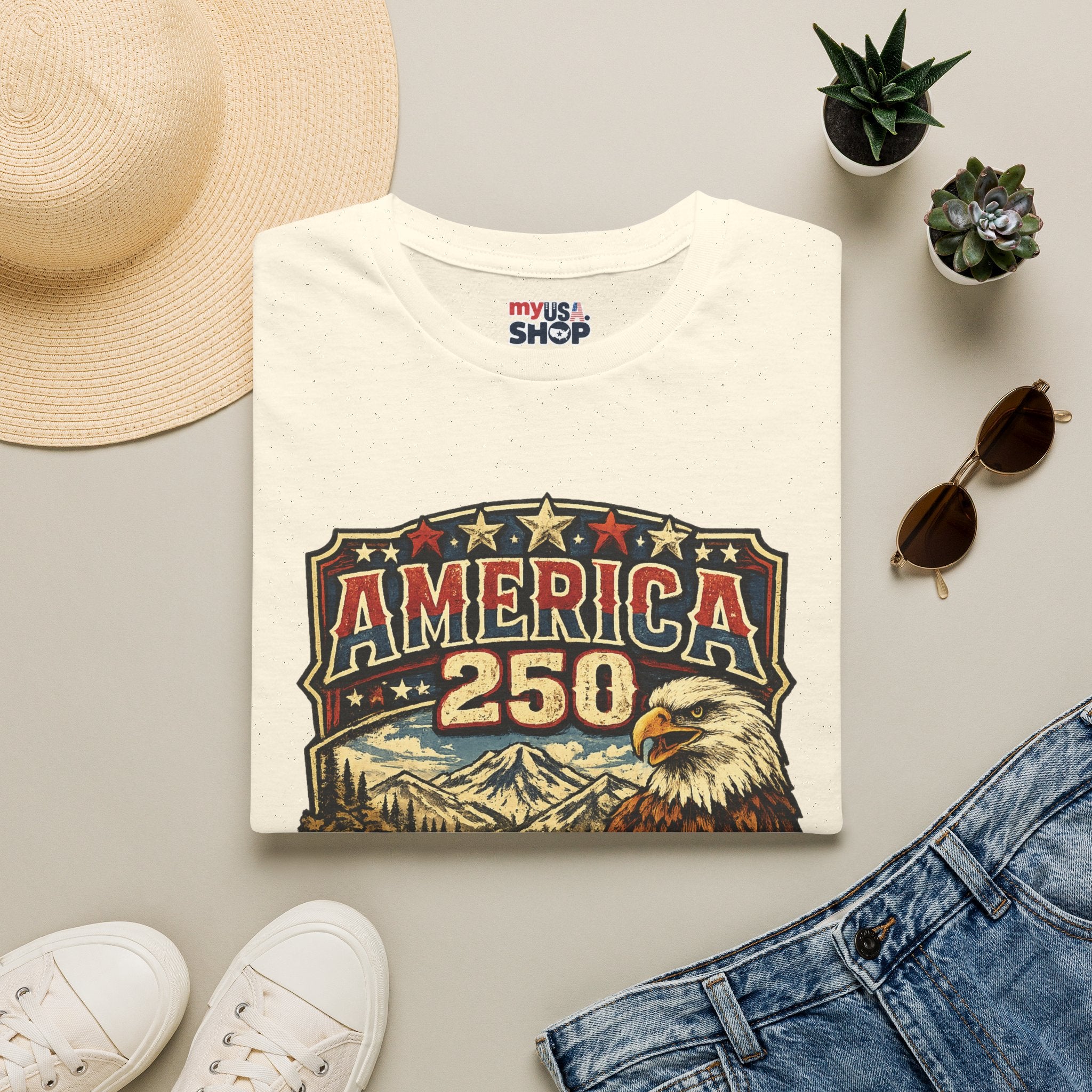 America 250 Oregon  Shirt — Heritage Eagle Americana Crest Tee