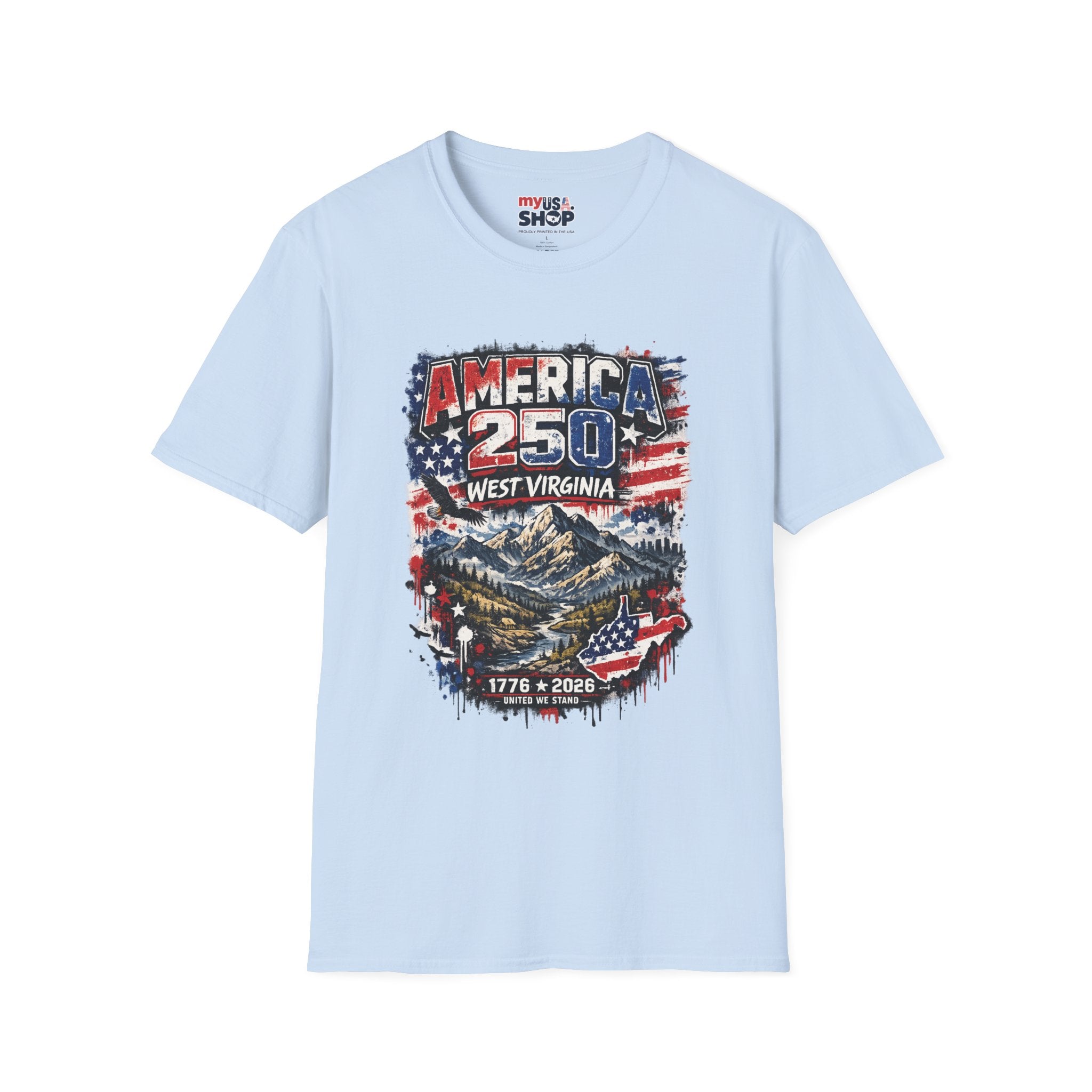 America 250 West Virginia Vintage Flag Commemorative Tee