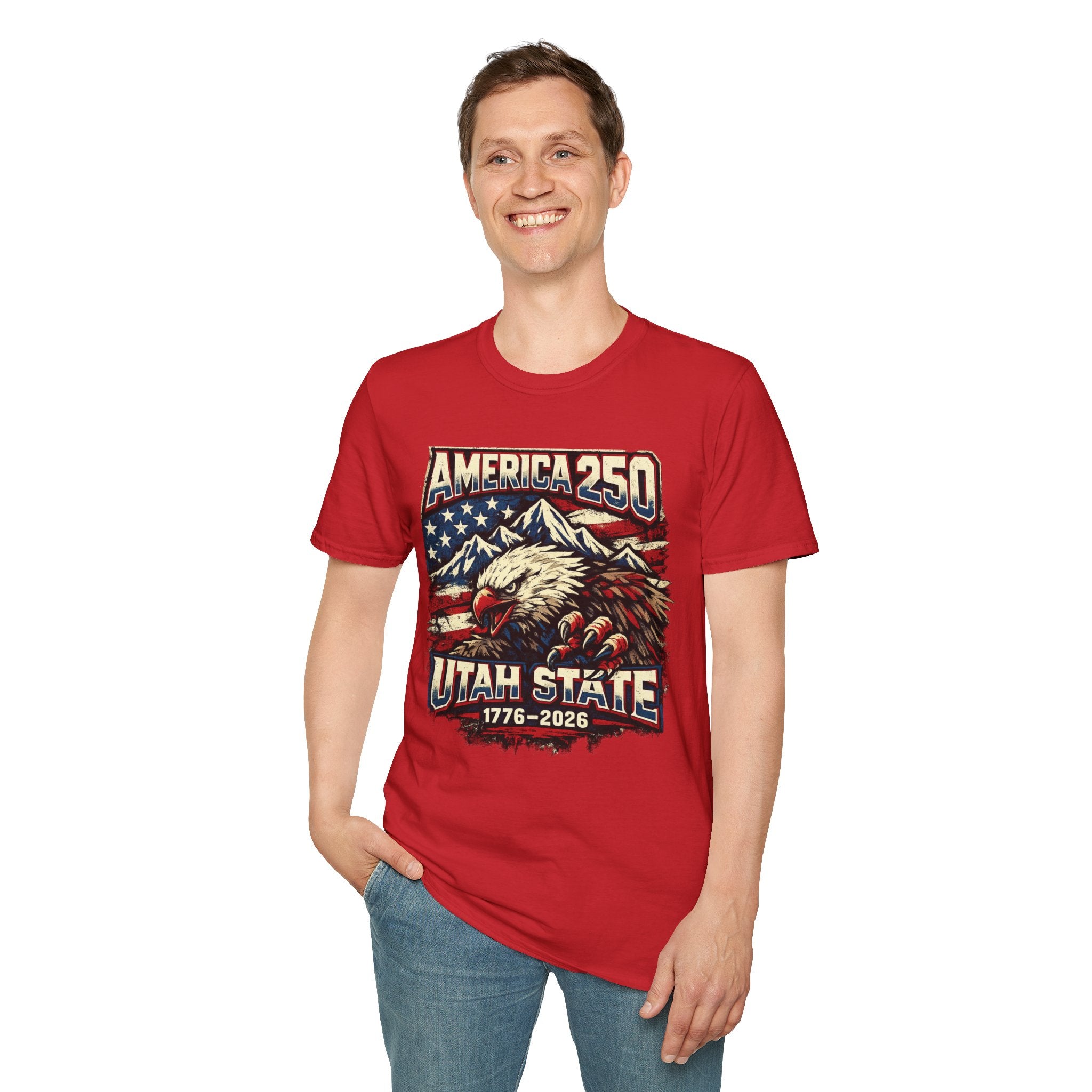 America 250 Utah State T-Shirt — Patriotic Eagle Mountain Graphic Tee