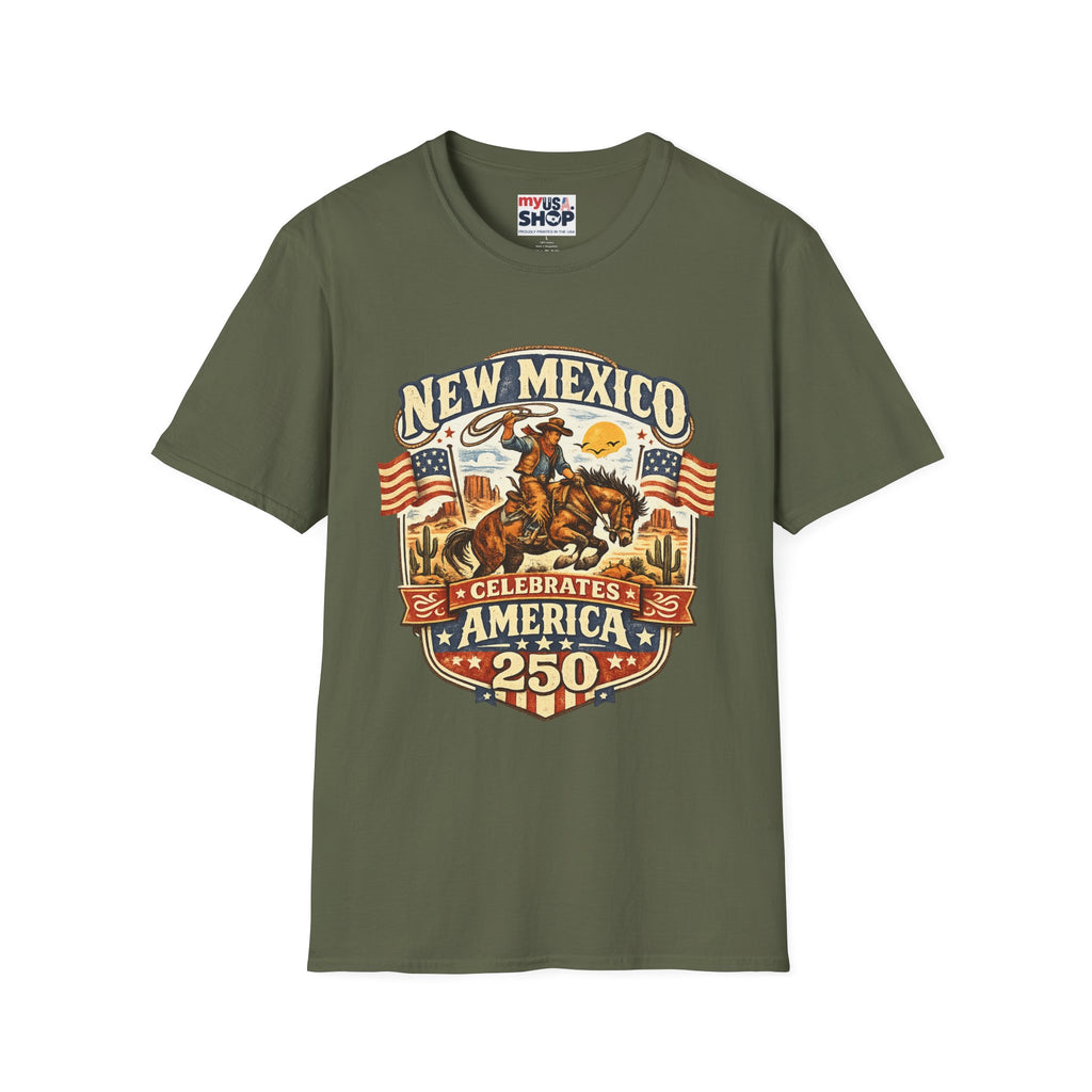 America 250 New Mexico Cowboy Rodeo T-Shirt — Vintage Western Tee