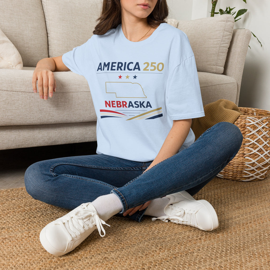America 250 Nebraska T-Shirt — Patriotic State Pride Tee