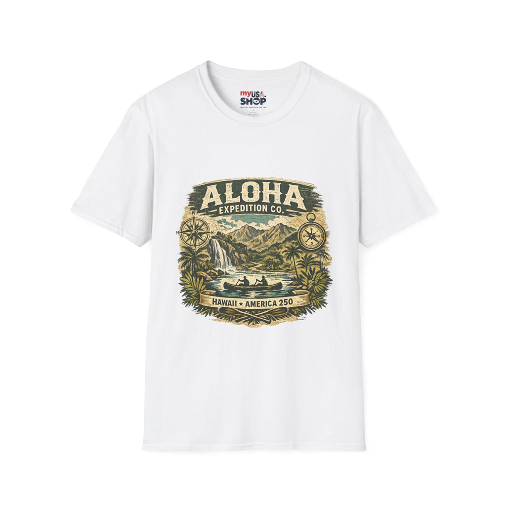 America 250 Hawaii Aloha Expedition T-Shirt — Vintage Hawaiian Adventure Tee
