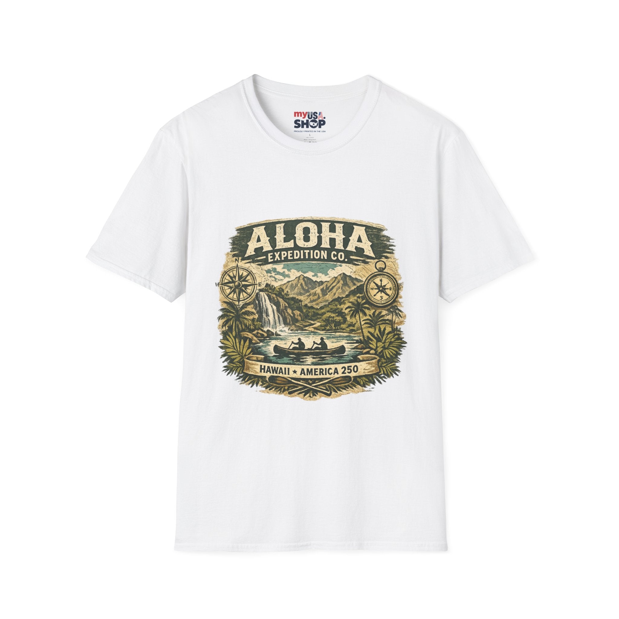 America 250 Hawaii Aloha Expedition T-Shirt — Vintage Hawaiian Adventure Tee