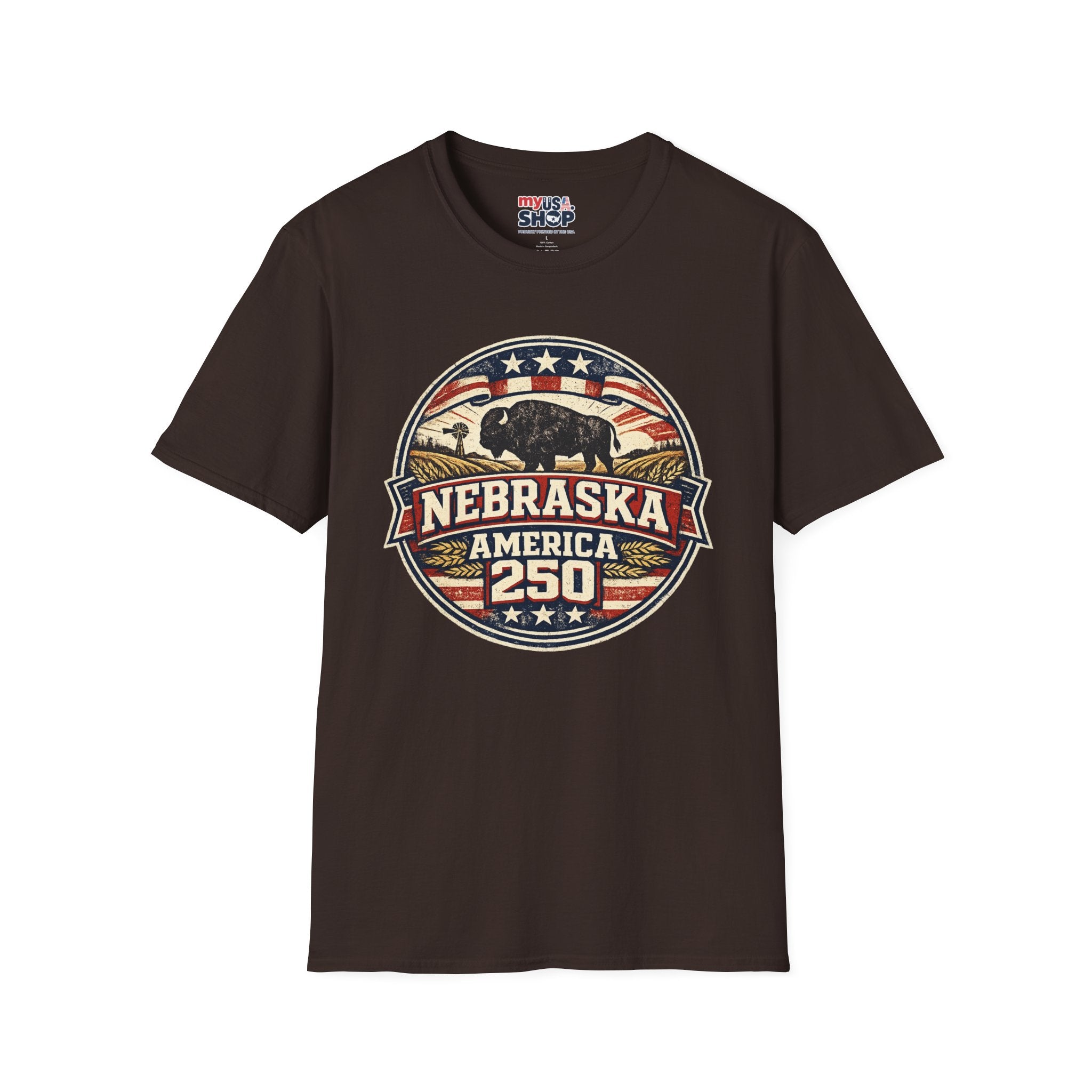 Nebraska Buffalo Retro T-Shirt — America 250 Vintage State Pride Tee