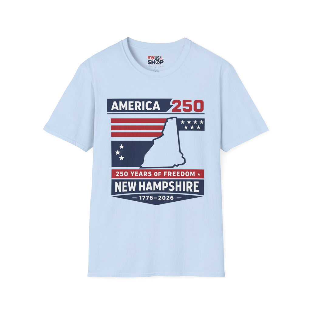 America 250 New Hampshire T-Shirt — 250 Years of Freedom (1776–2026)
