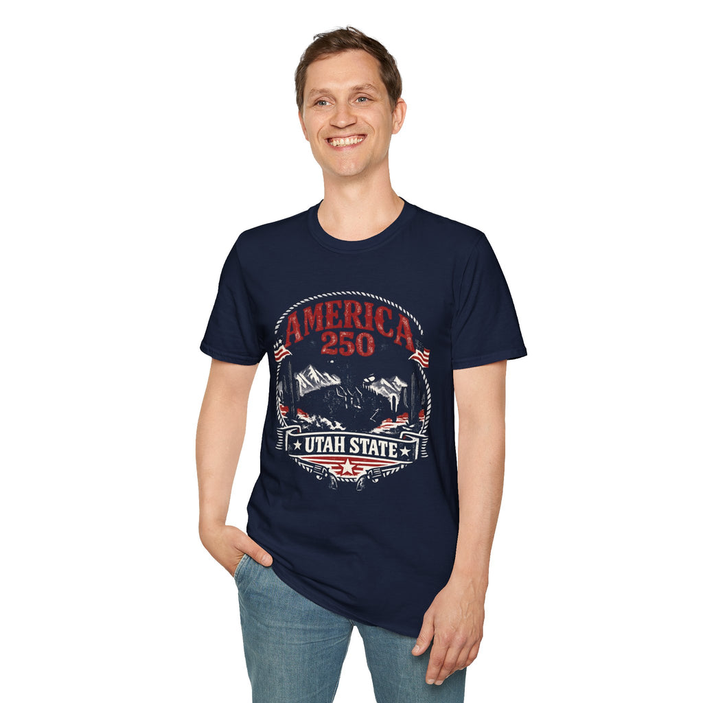 America 250 Utah State Shirt — Retro Rodeo Freedom Graphic Tee