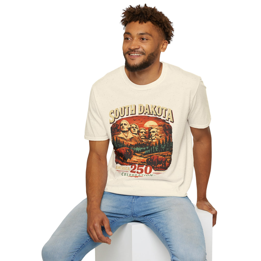America 250 South Dakota Shirt — Sunset Mount Rushmore Celebration Tee