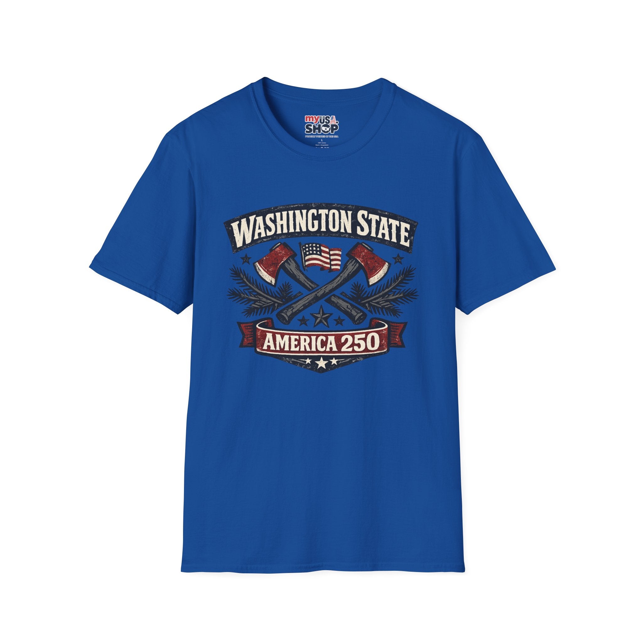 America 250 Washington State T-Shirt —  Axes Retro Graphic Tee