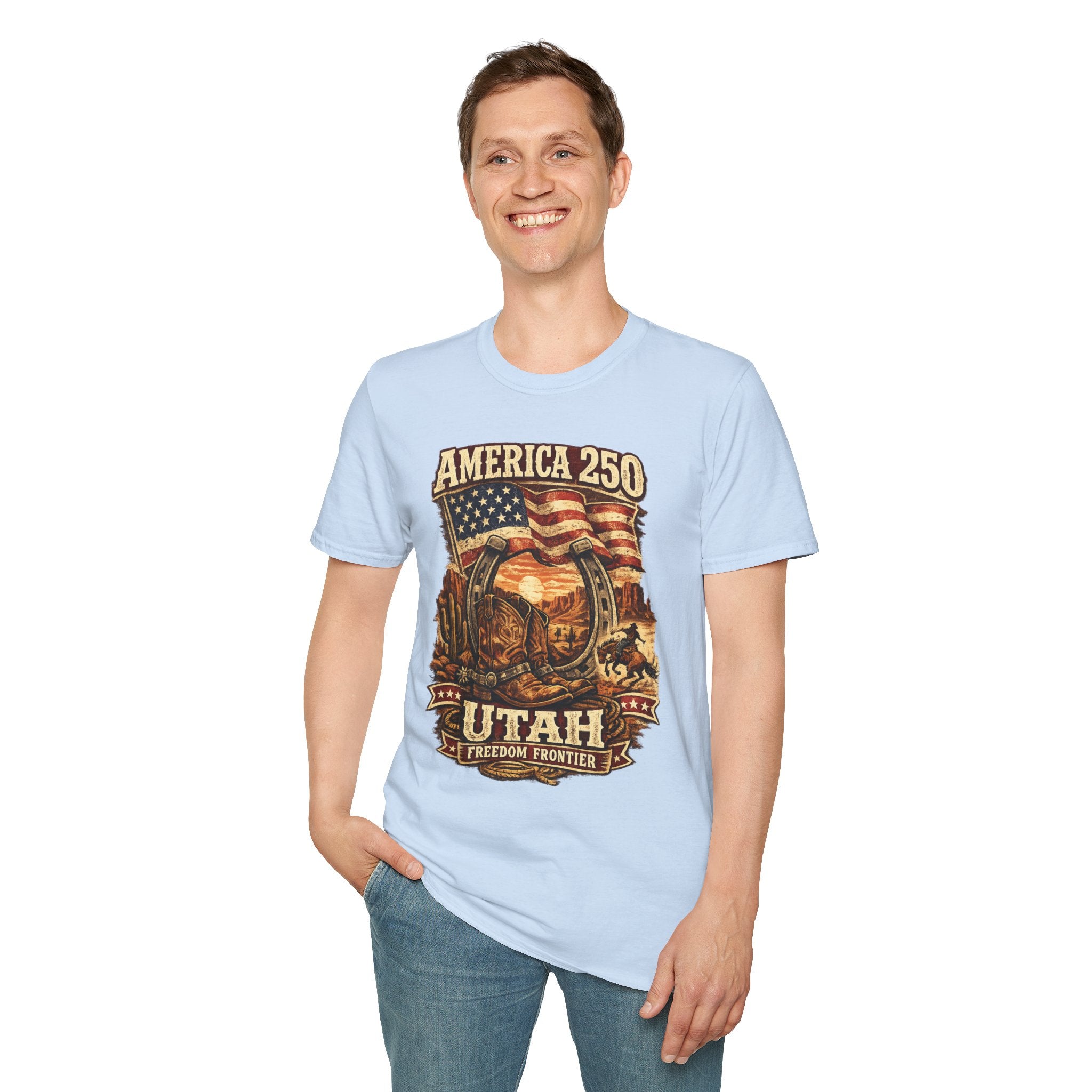 America 250 Utah T-Shirt — Freedom Frontier Western Graphic Tee