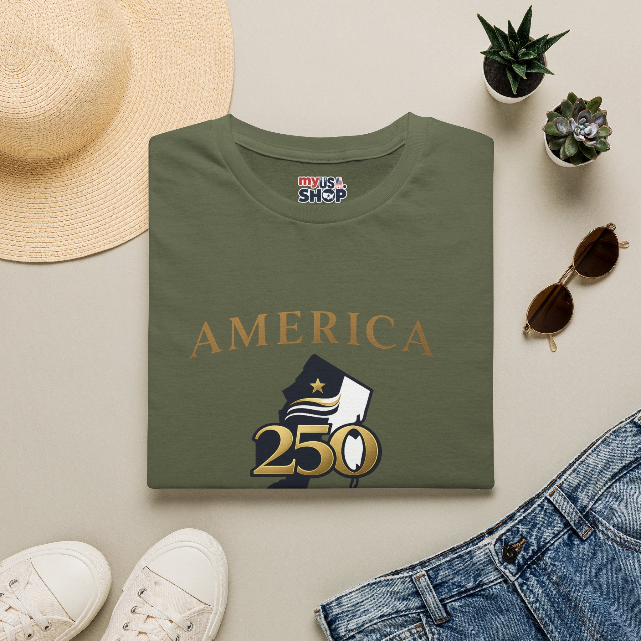 America 250 x New Jersey— Golden Map