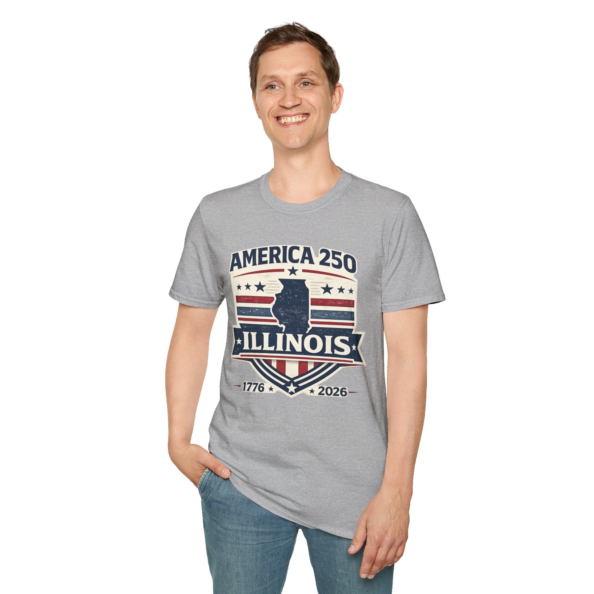 America 250 Illinois T-Shirt — 1776–2026 USA State Pride Tee