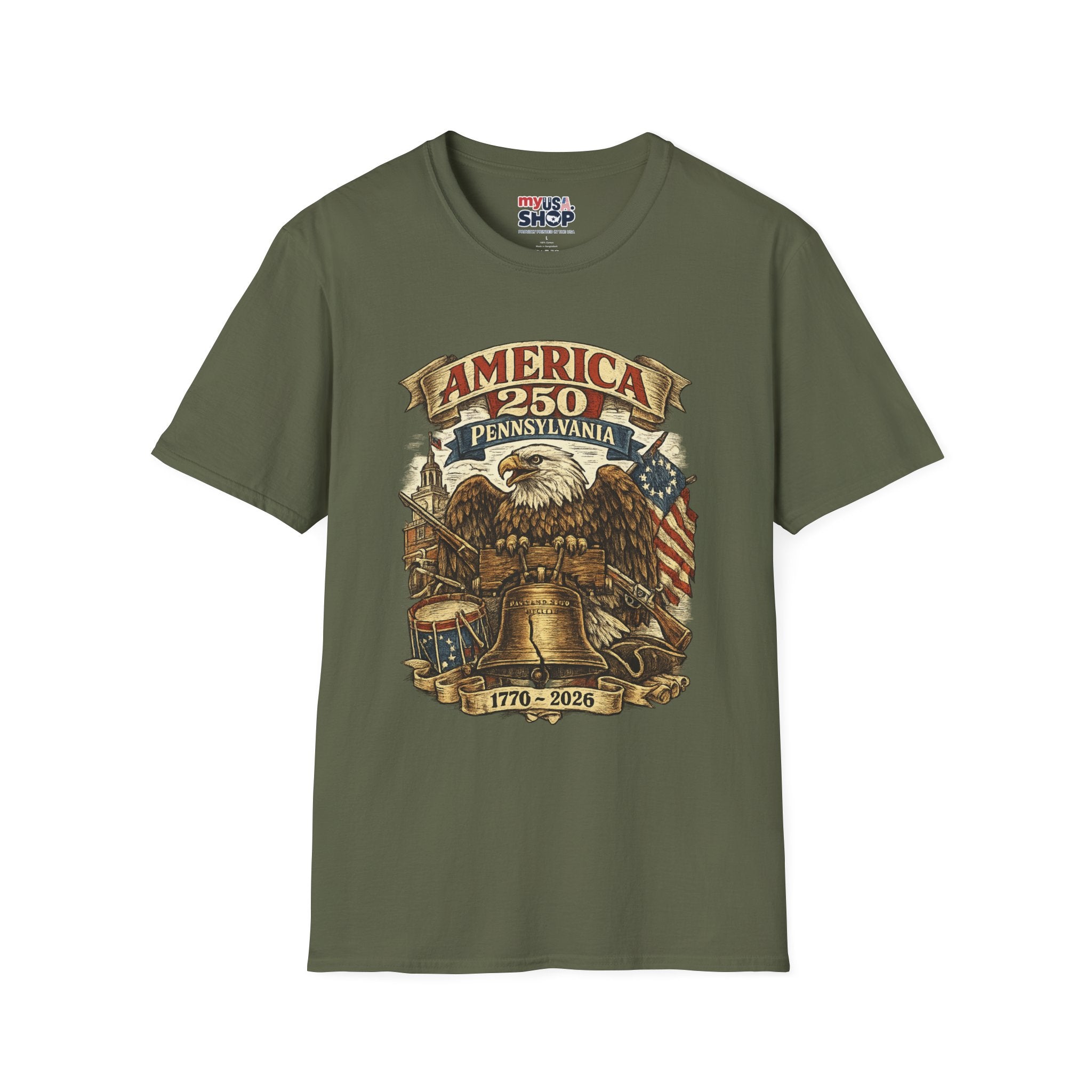 Pennsylvania America 250 Shirt — Colonial Eagle Heritage Graphic Tee