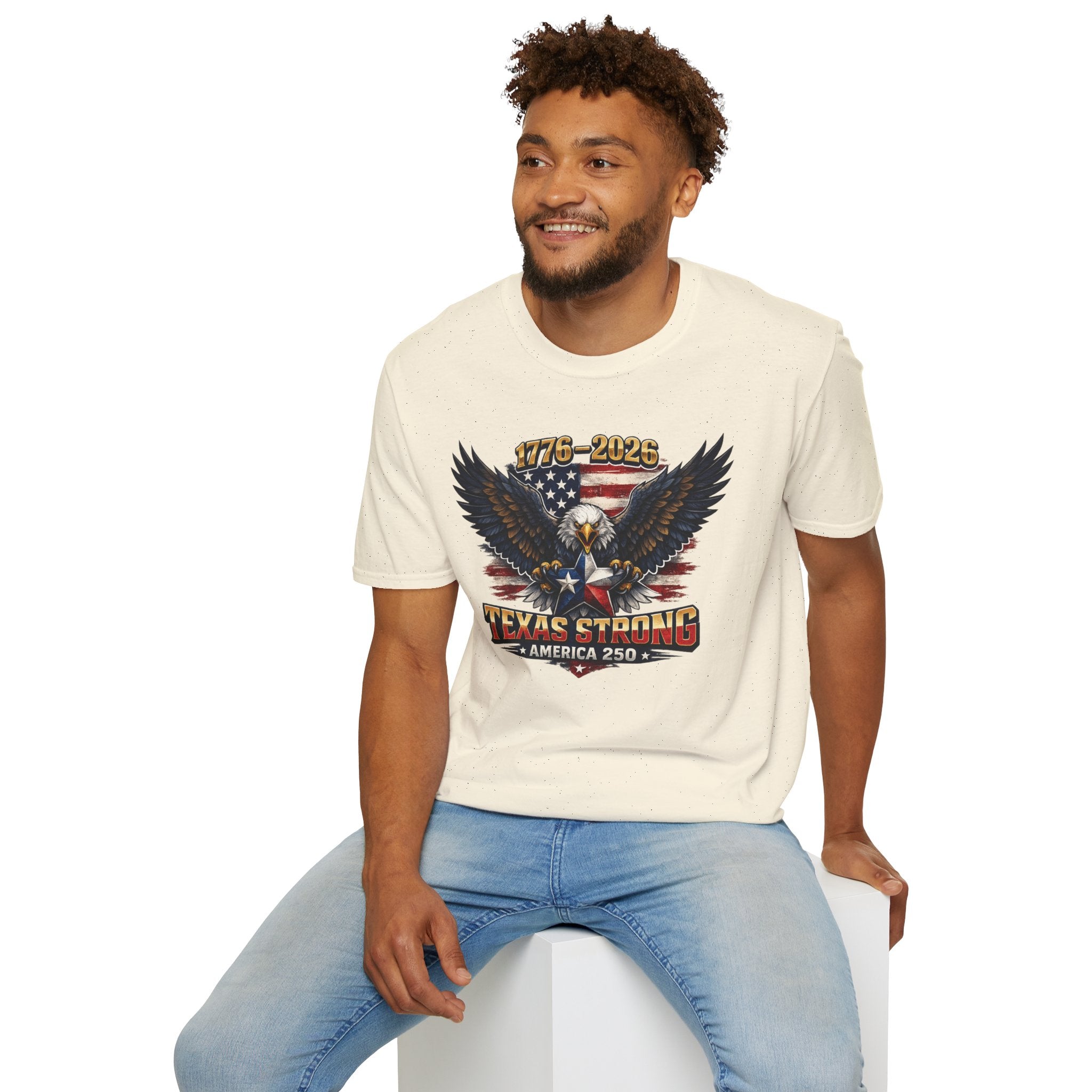 America 250 Texas Shirt — Texas Strong Patriotic Eagle Graphic Tee