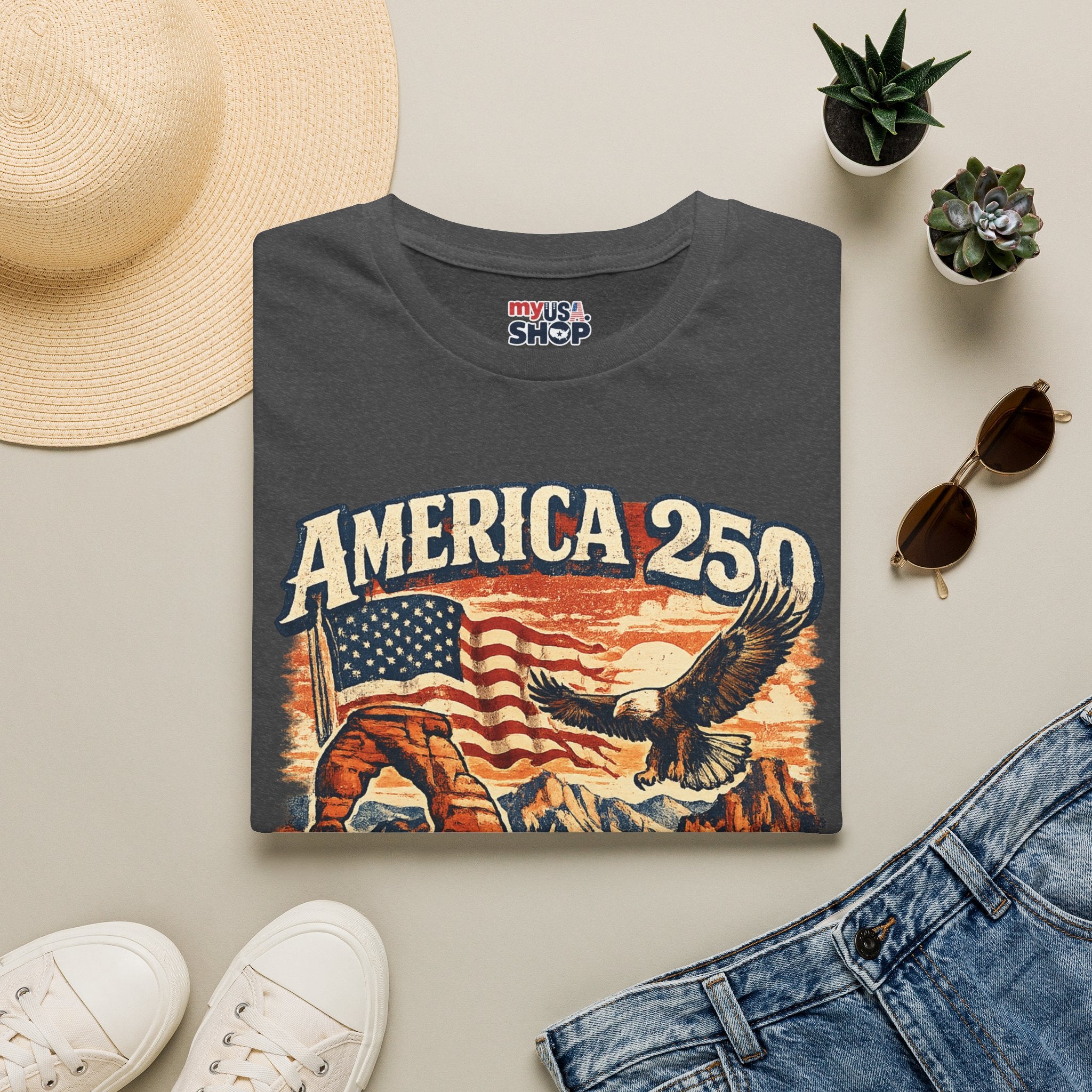 America 250 Utah Shirt — Patriotic Desert Eagle Graphic Tee