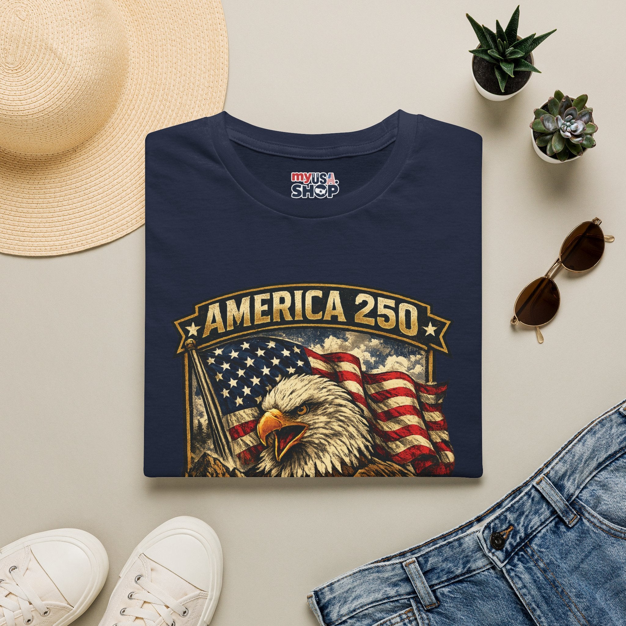 America 250 Eagle Flag T-Shirt — West Virginia Patriotic Anniversary Shirt