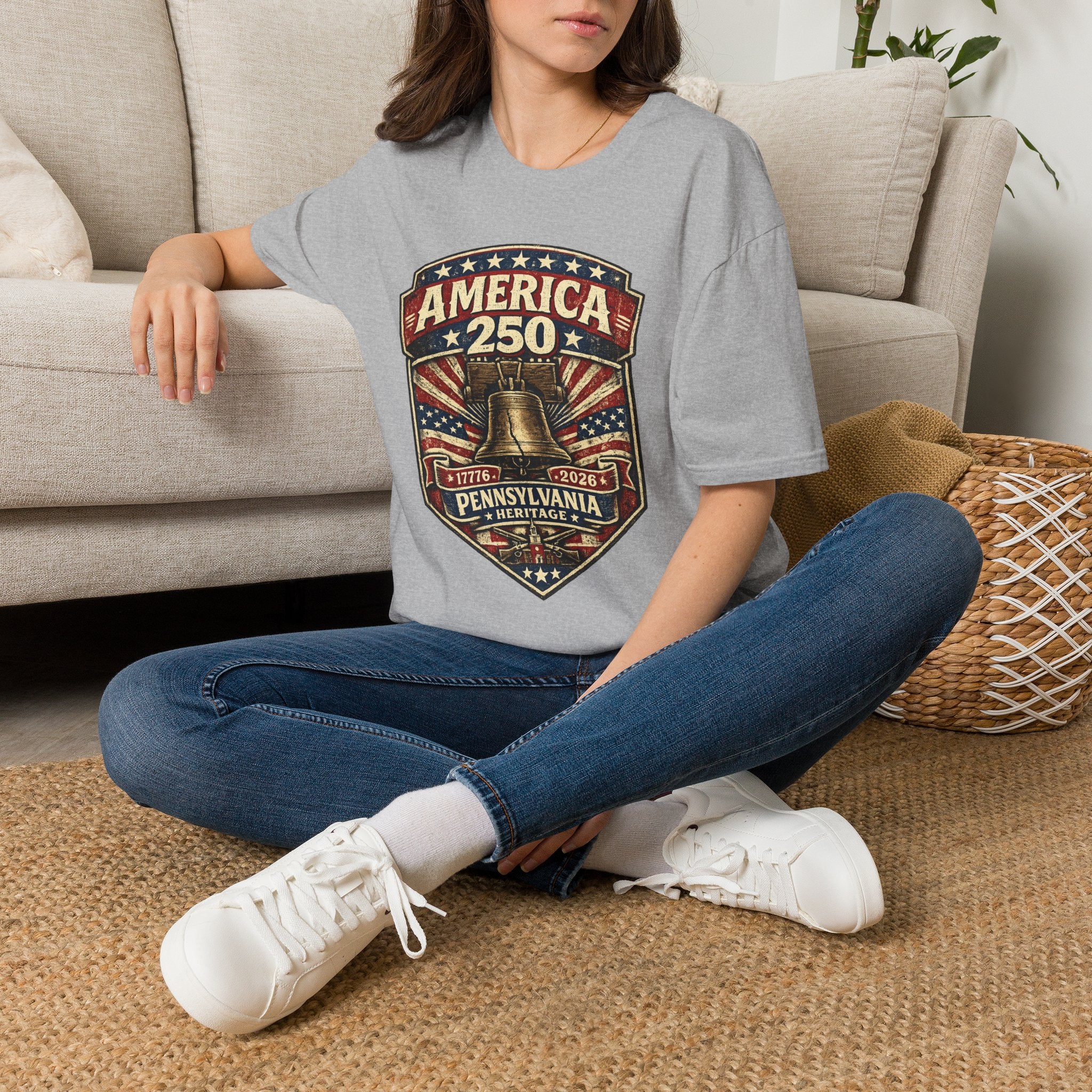 Pennsylvania America 250 Shirt — Vintage Liberty Bell Heritage Crest Tee