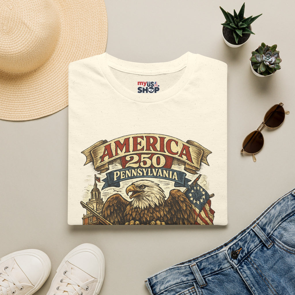 Pennsylvania America 250 Shirt — Colonial Eagle Heritage Graphic Tee