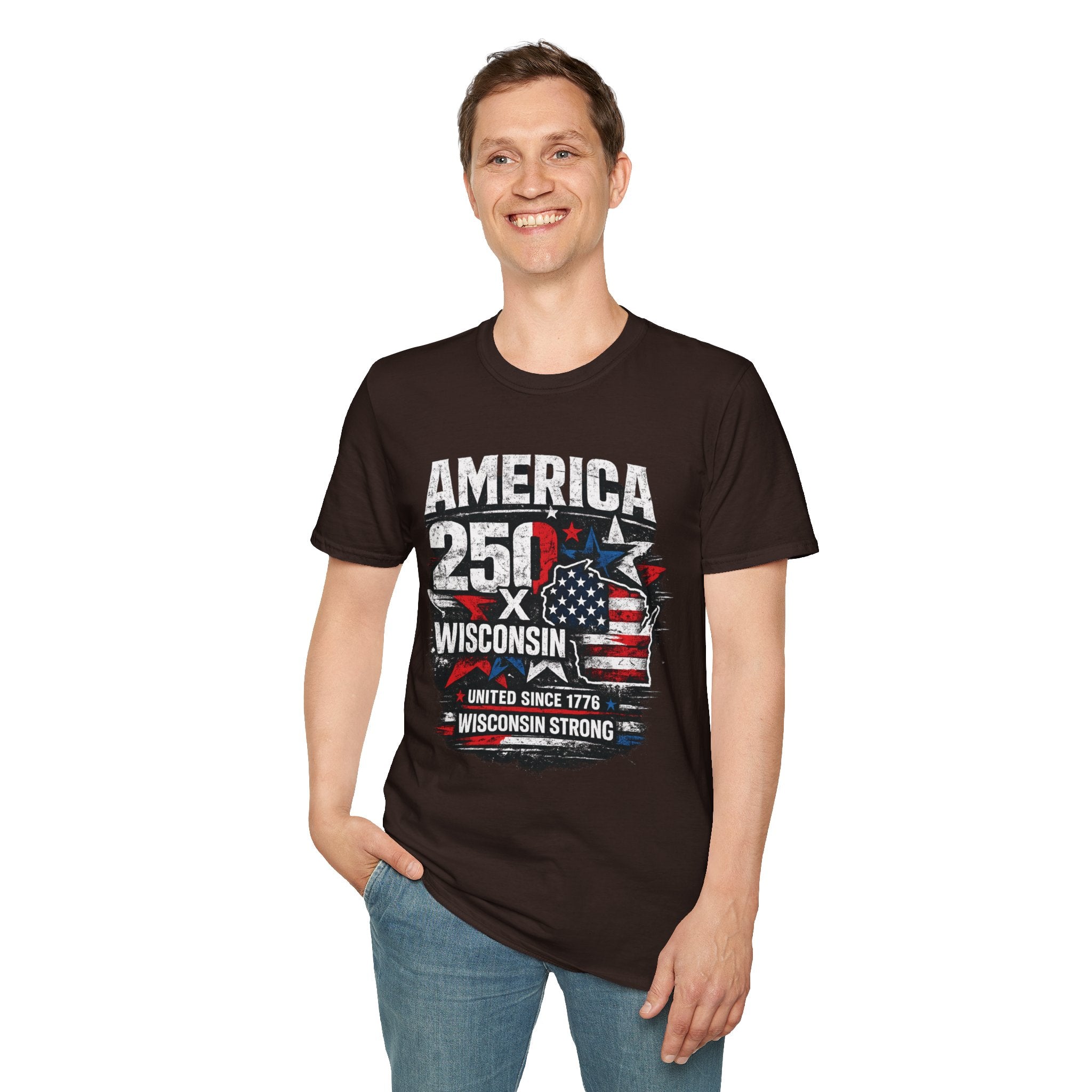 America 250 Wisconsin T-Shirt — USA 1776 Celebration Tee