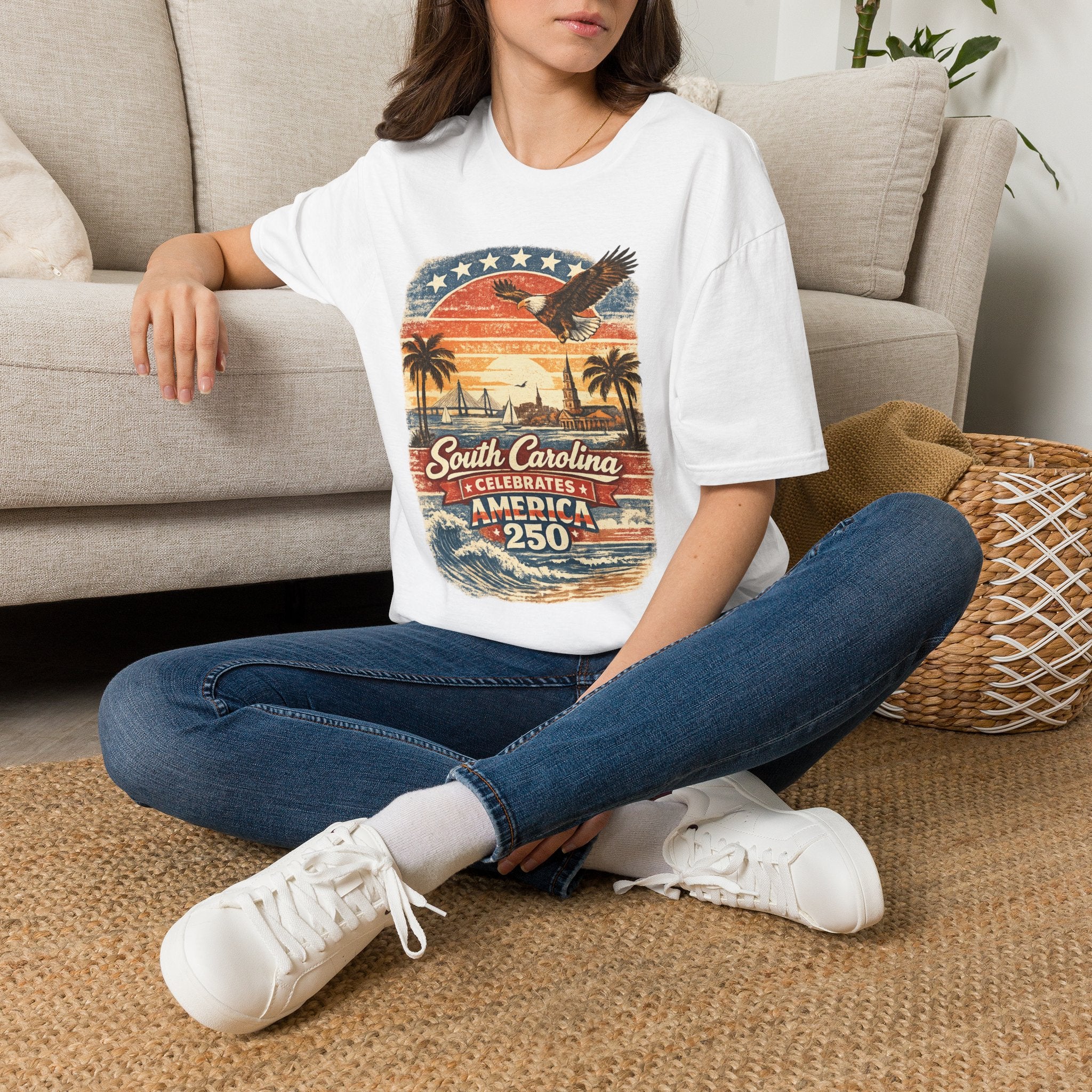 South Carolina Vintage Eagle T-Shirt — America Celebrates 250 Retro Tee