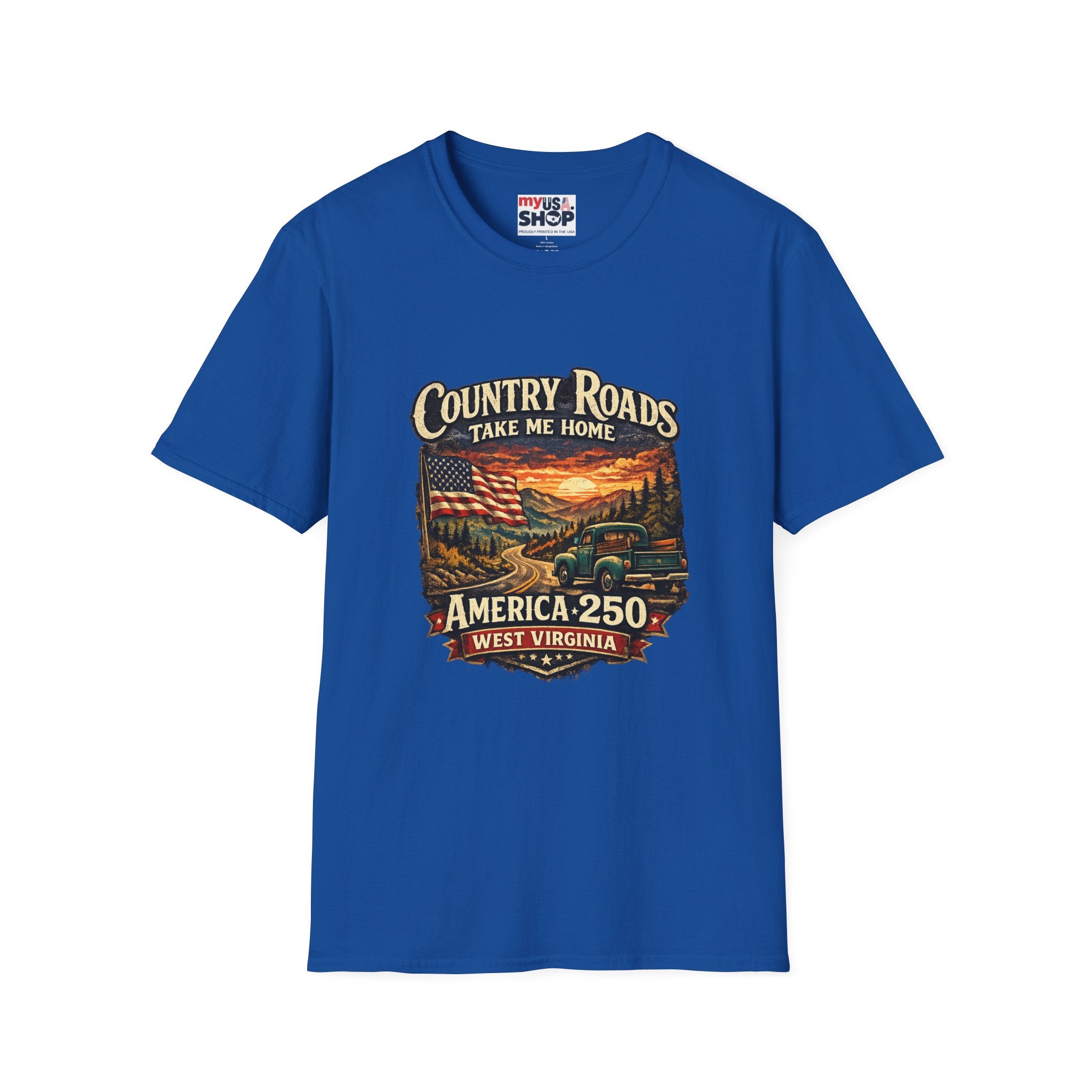 America 250 T-Shirt — "Take Me Home" West Virginia Scenic Graphic Tee