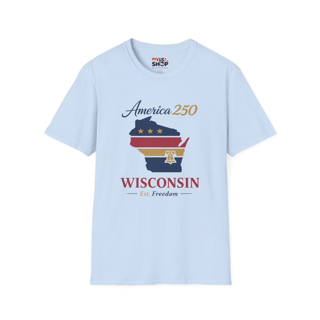 America 250 Wisconsin T-Shirt – Patriotic USA State Tee