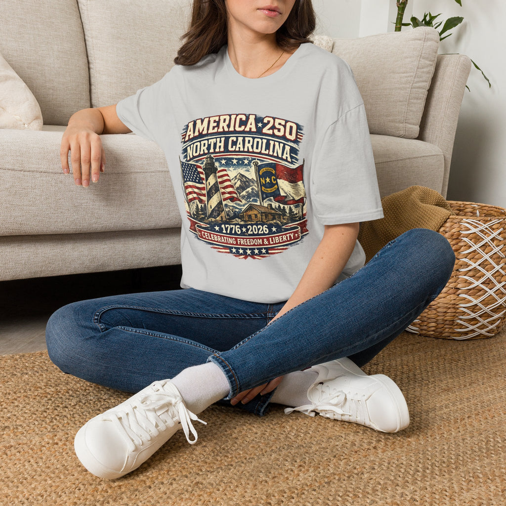 America 250 North Carolina T-Shirt — 1776–2026 Patriotic State Pride Tee