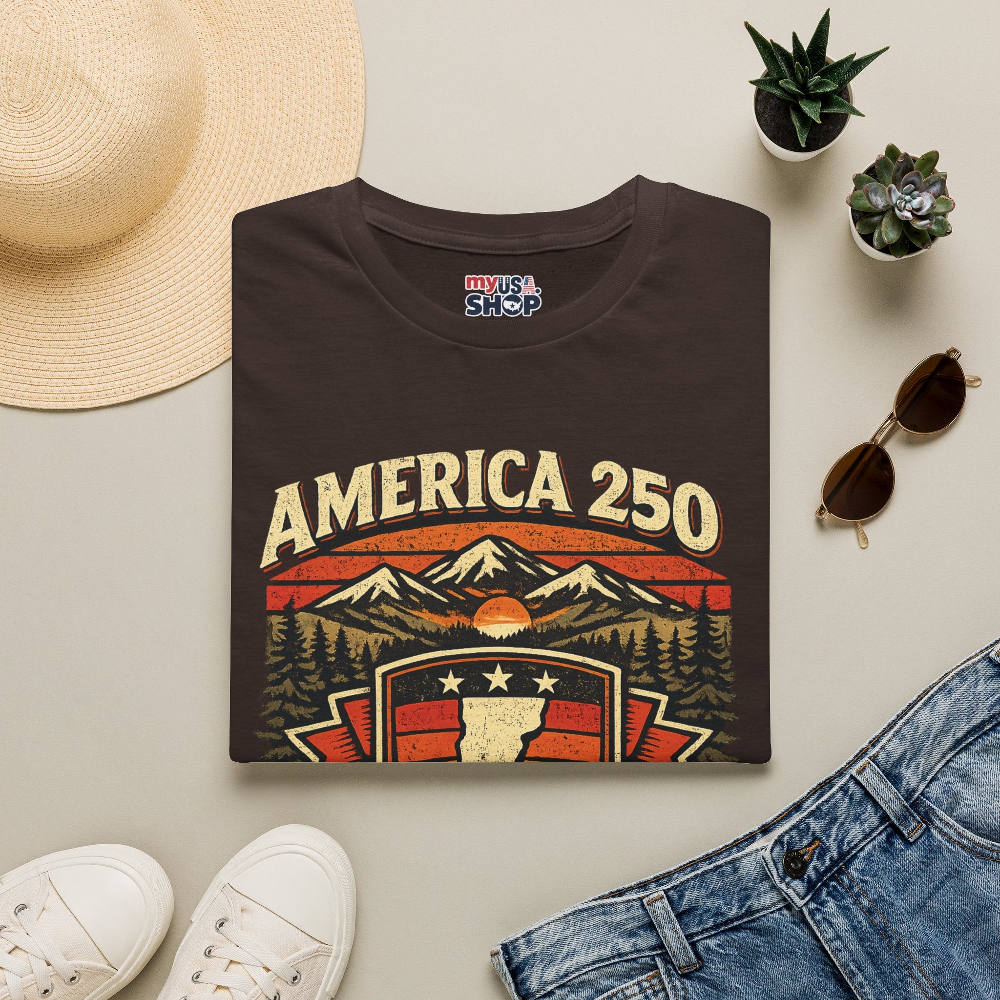 America 250 – 250 Years of American Freedom Vermont Vintage Tee Design