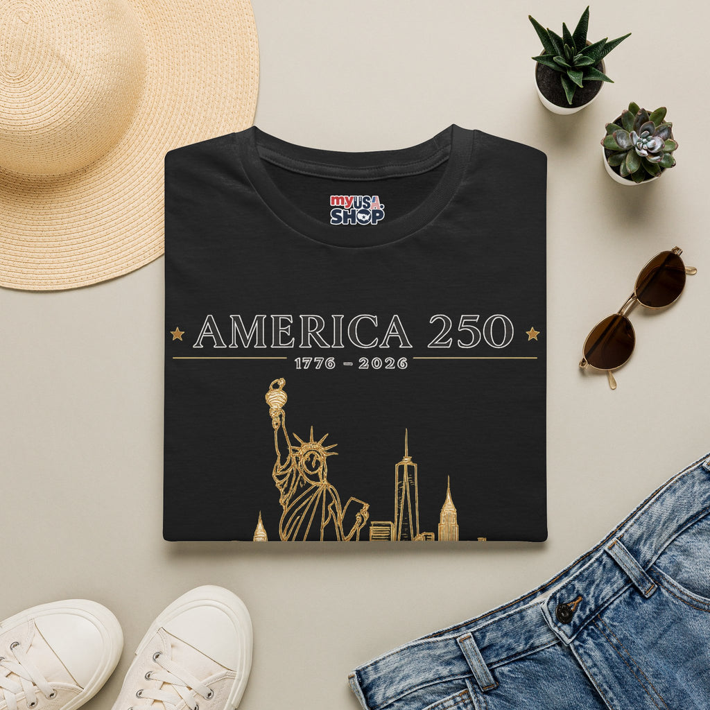 America 250 — USA Commemorative Tee (New York Statue of Liberty Design)