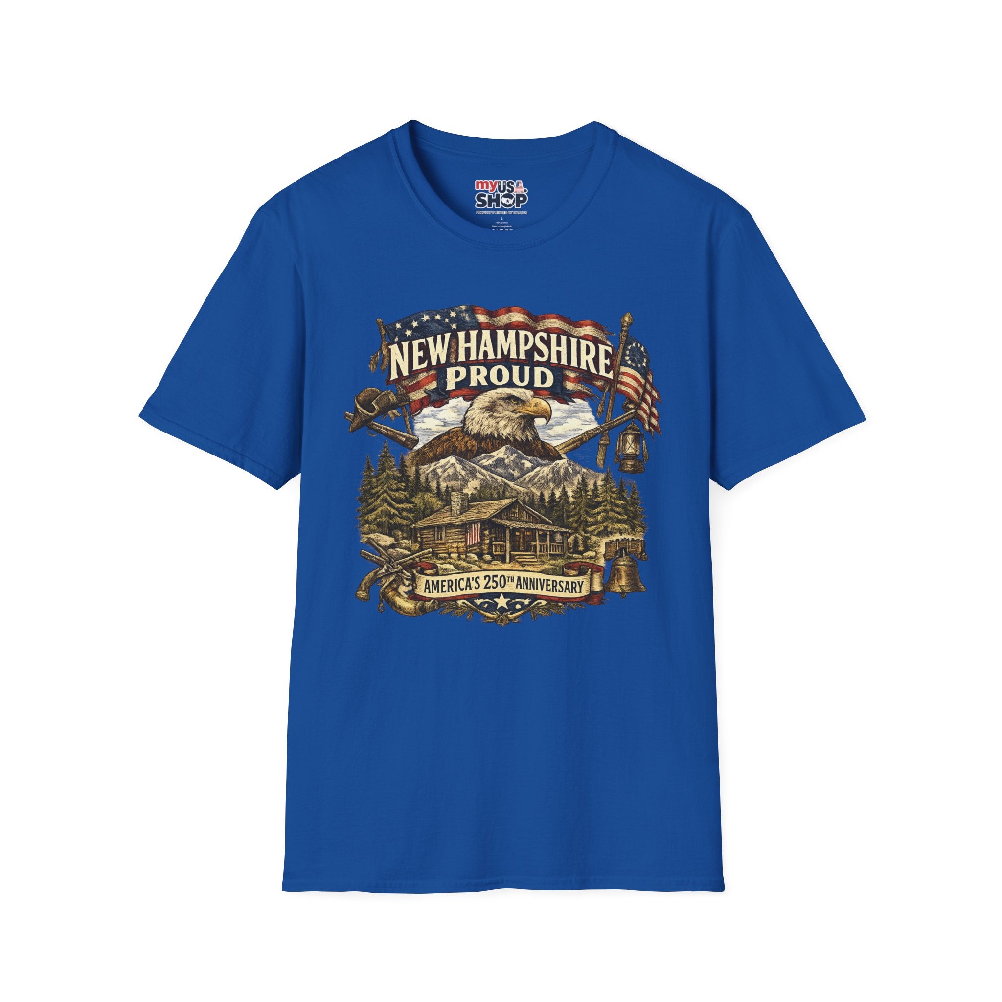 America 250 New Hampshire Proud T-Shirt — Patriotic Eagle State Tee