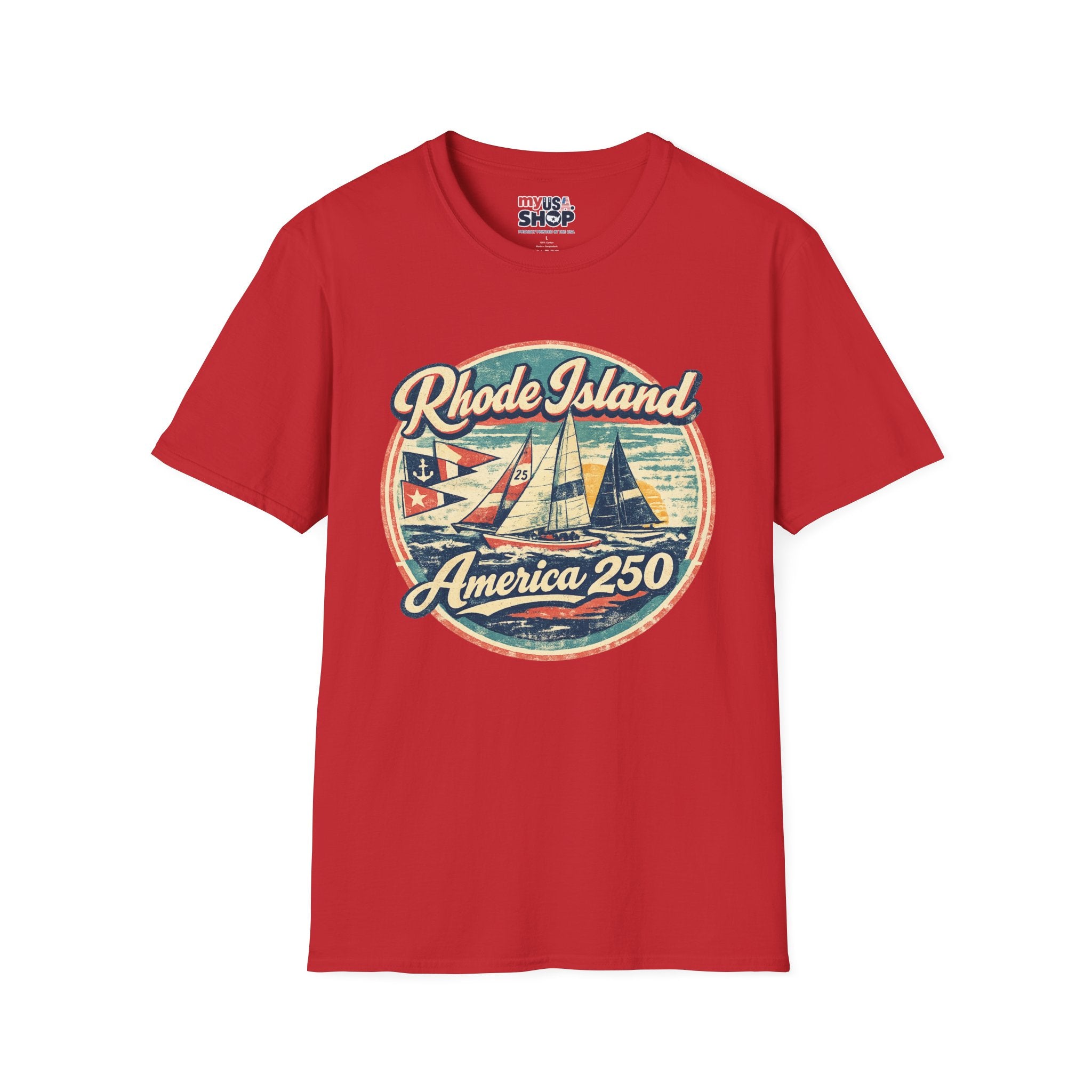 Rhode Island America 250 Shirt — Vintage Sailing Regatta Graphic Tee