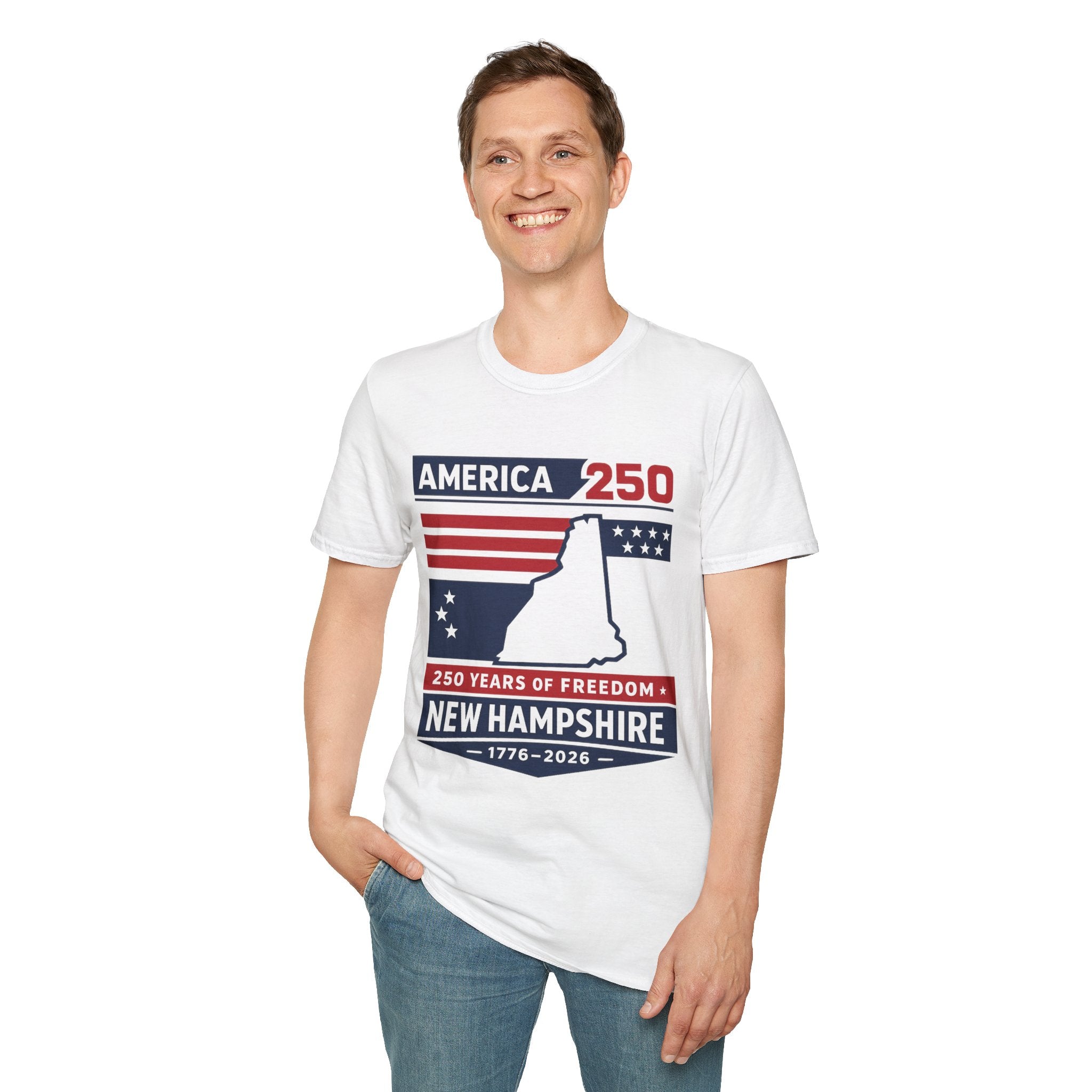 America 250 New Hampshire T-Shirt — 250 Years of Freedom (1776–2026)