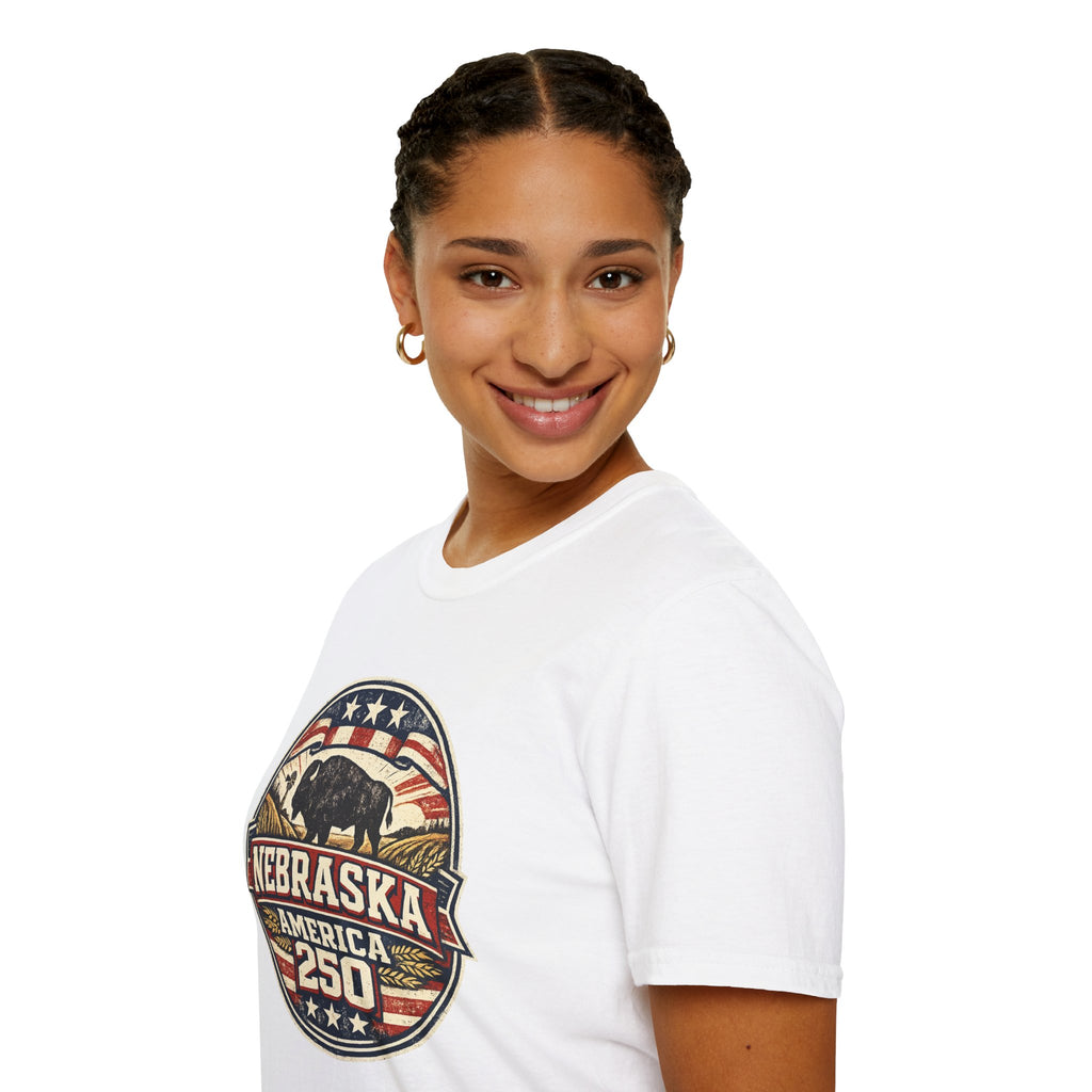 Nebraska Buffalo Retro T-Shirt — America 250 Vintage State Pride Tee