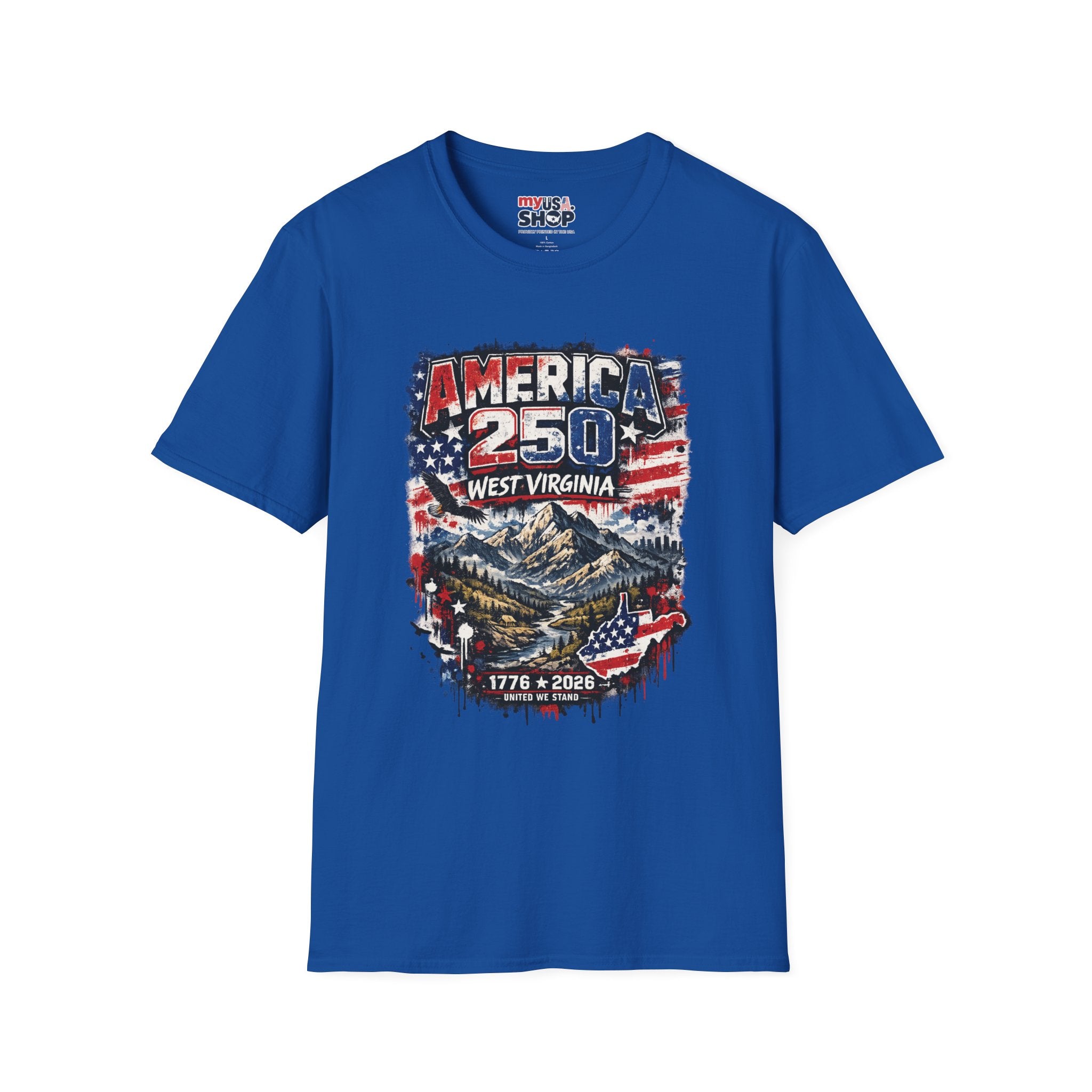 America 250 West Virginia T‑Shirt — 1776–2026 Patriotic USA Anniversary Tee