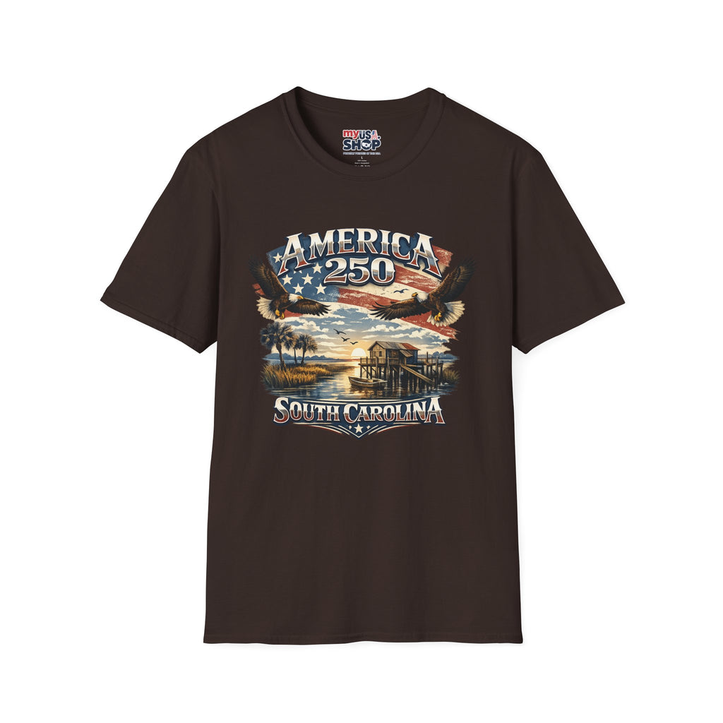 America 250 T-Shirt — South Carolina Patriotic Bald Eagles & Flag Graphic