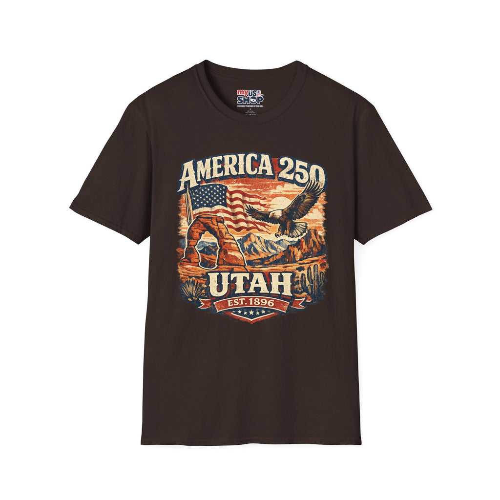 America 250 Utah Shirt — Patriotic Desert Eagle Graphic Tee