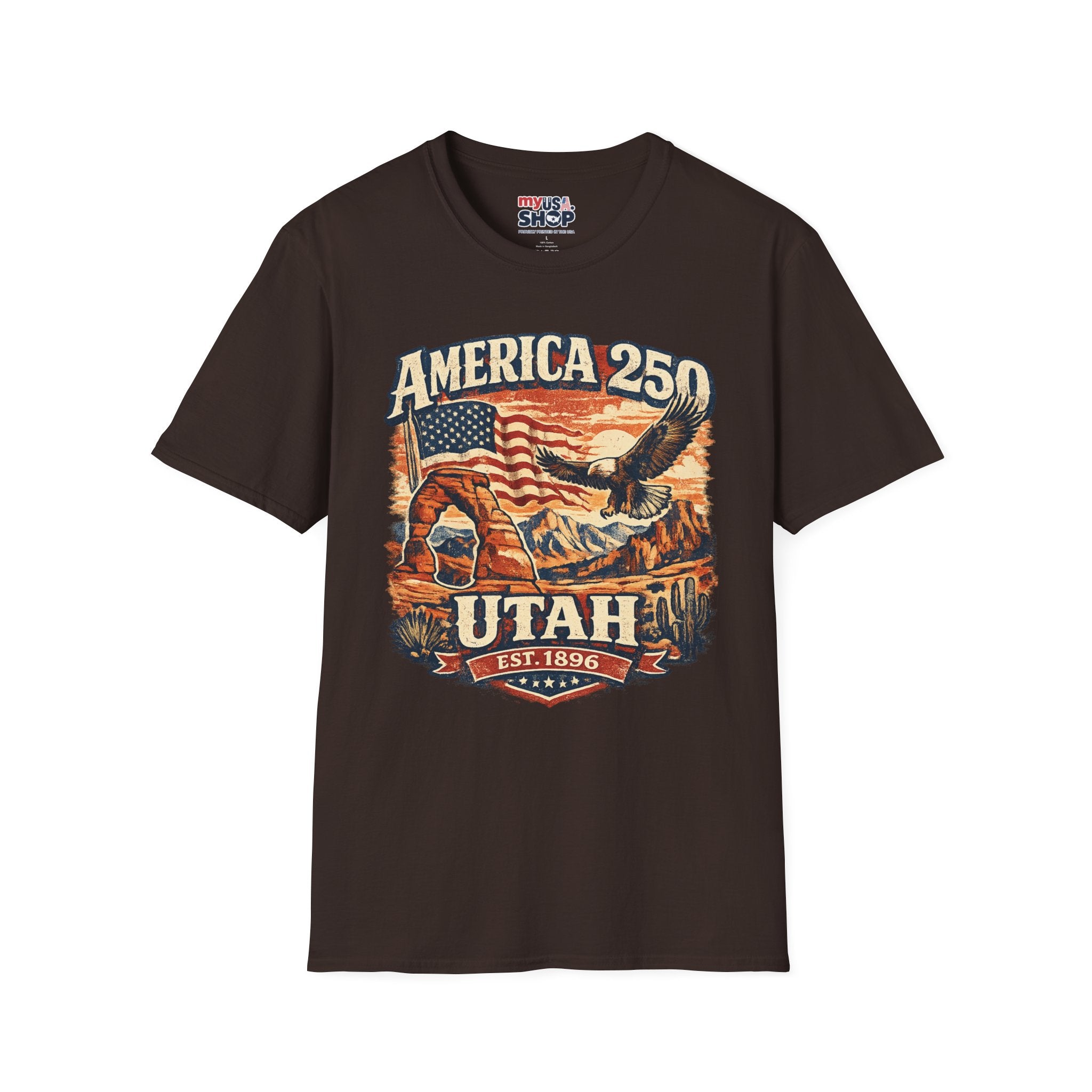 America 250 Utah Shirt — Patriotic Desert Eagle Graphic Tee